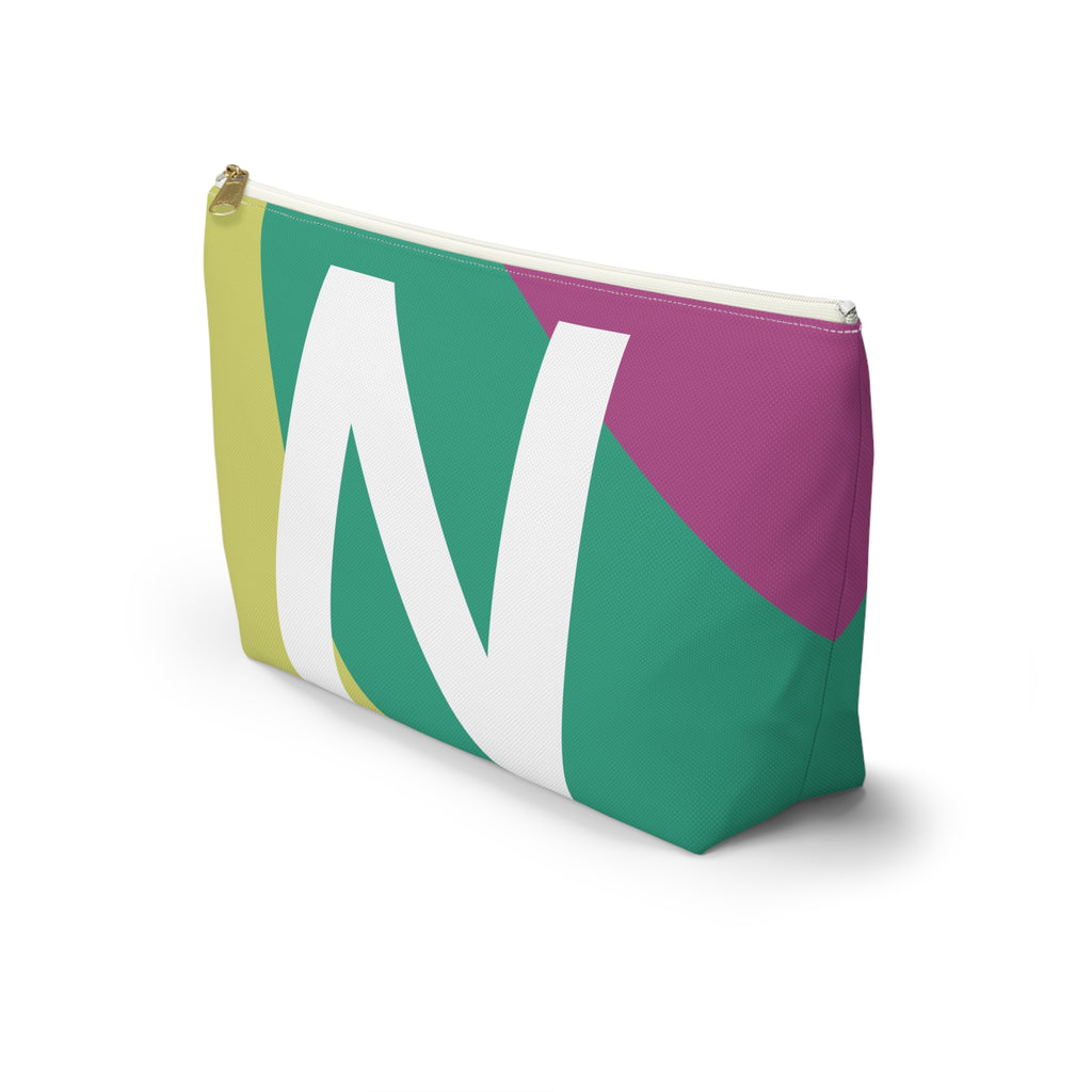 Initials Colorblock Accessory Pouch — Monogram N T-Bottom Cosmetic Bag