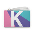 Monogram 'K' Colorblock Clutch Bag — Bold Geometric Wristlet for Everyday & Gifts