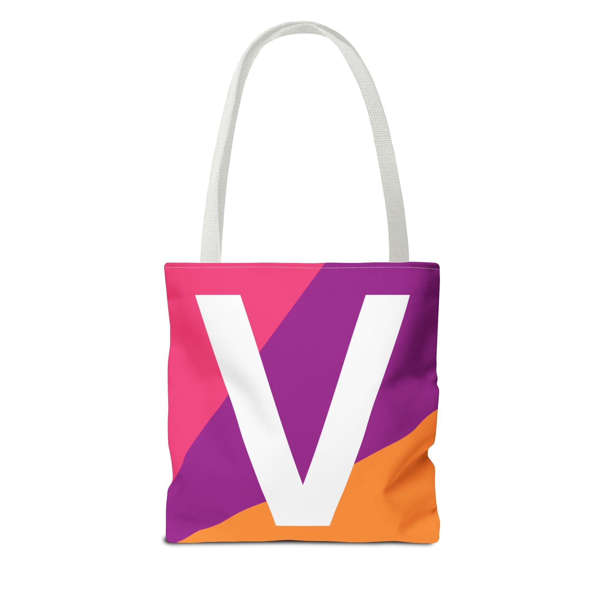 Monogram 'V' Colorblock Tote Bag — Personalized Initial V Shoulder Tote