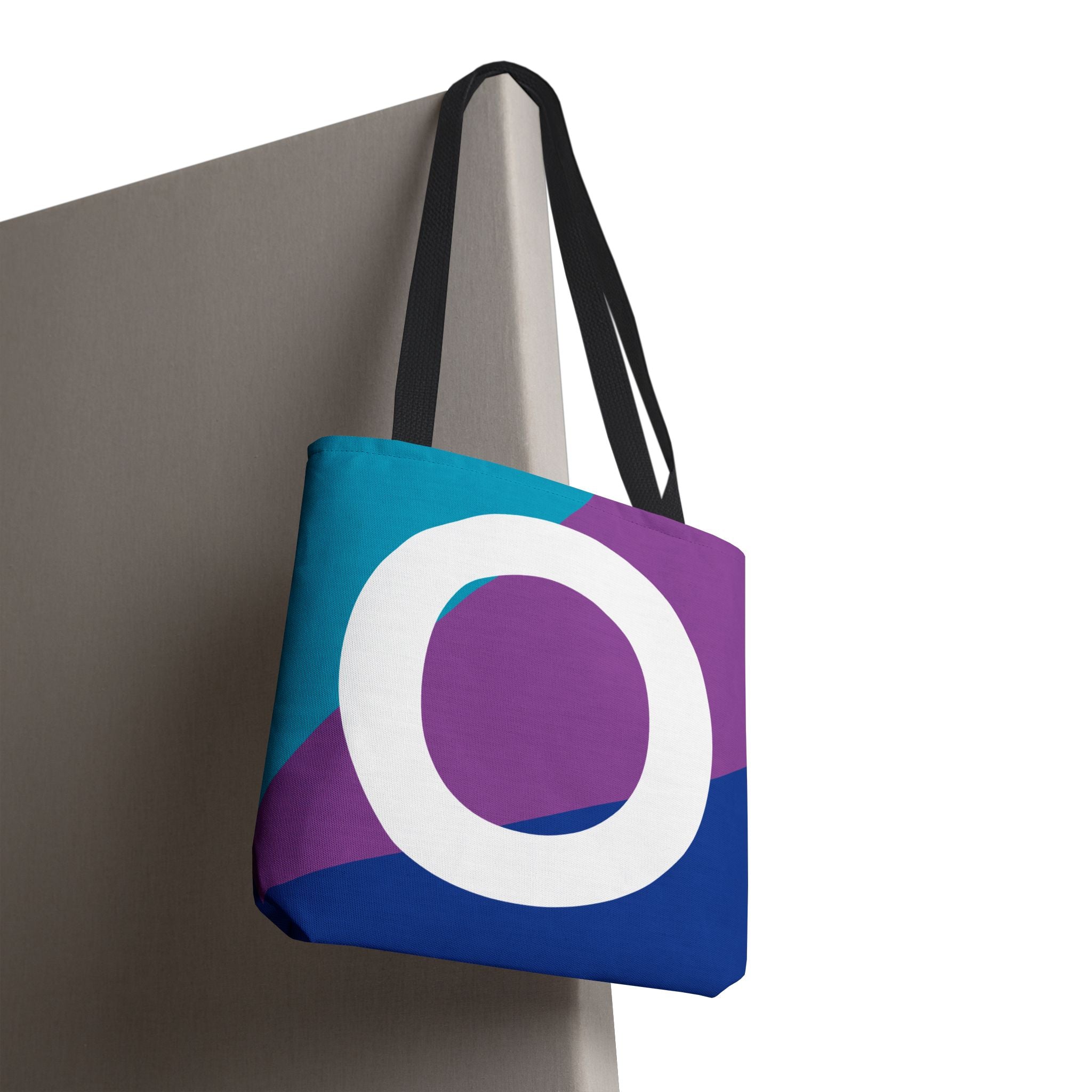 Monogram 'O' Colorblock Tote Bag — Personalized Initial O Shoulder Tote