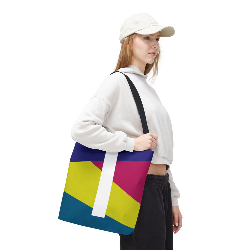Monogram 'I' Colorblock Tote Bag — Personalized Initial I Shoulder Tote
