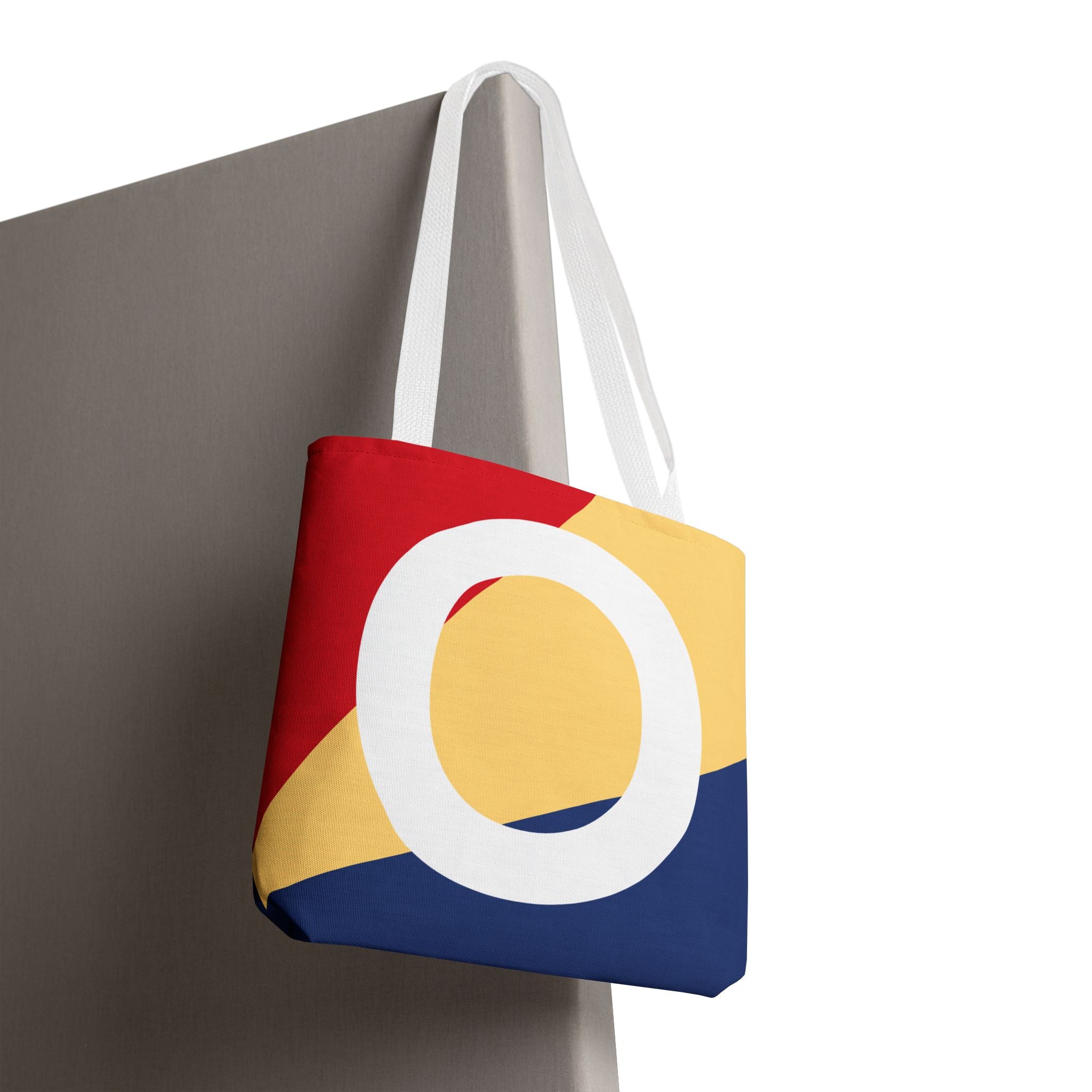Monogram 'O' Colorblock Tote Bag — Personalized Initial O Shoulder Tote