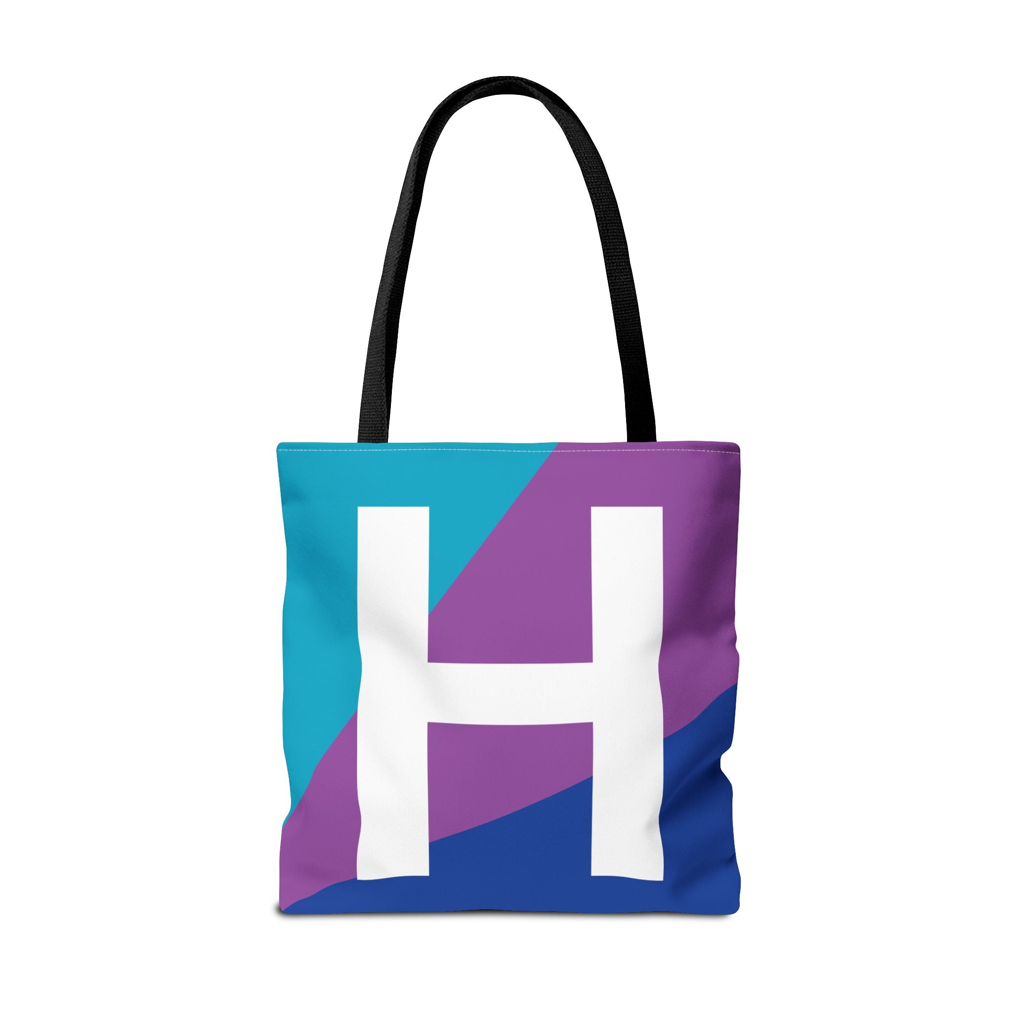 Monogram 'H' Colorblock Tote Bag — Personalized Initial H Shoulder Tote