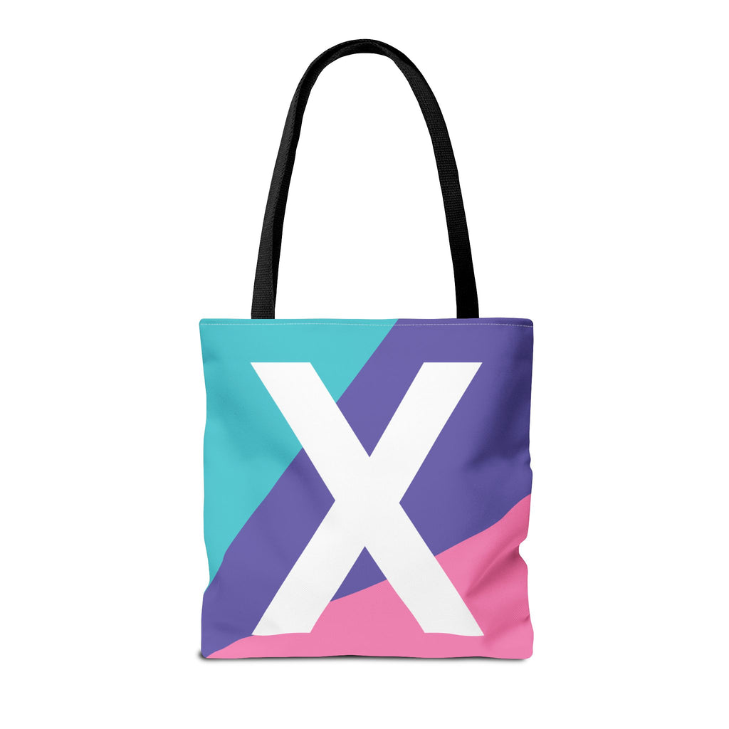 Monogram 'X' Colorblock Tote Bag — Personalized Initial X Shoulder Tote