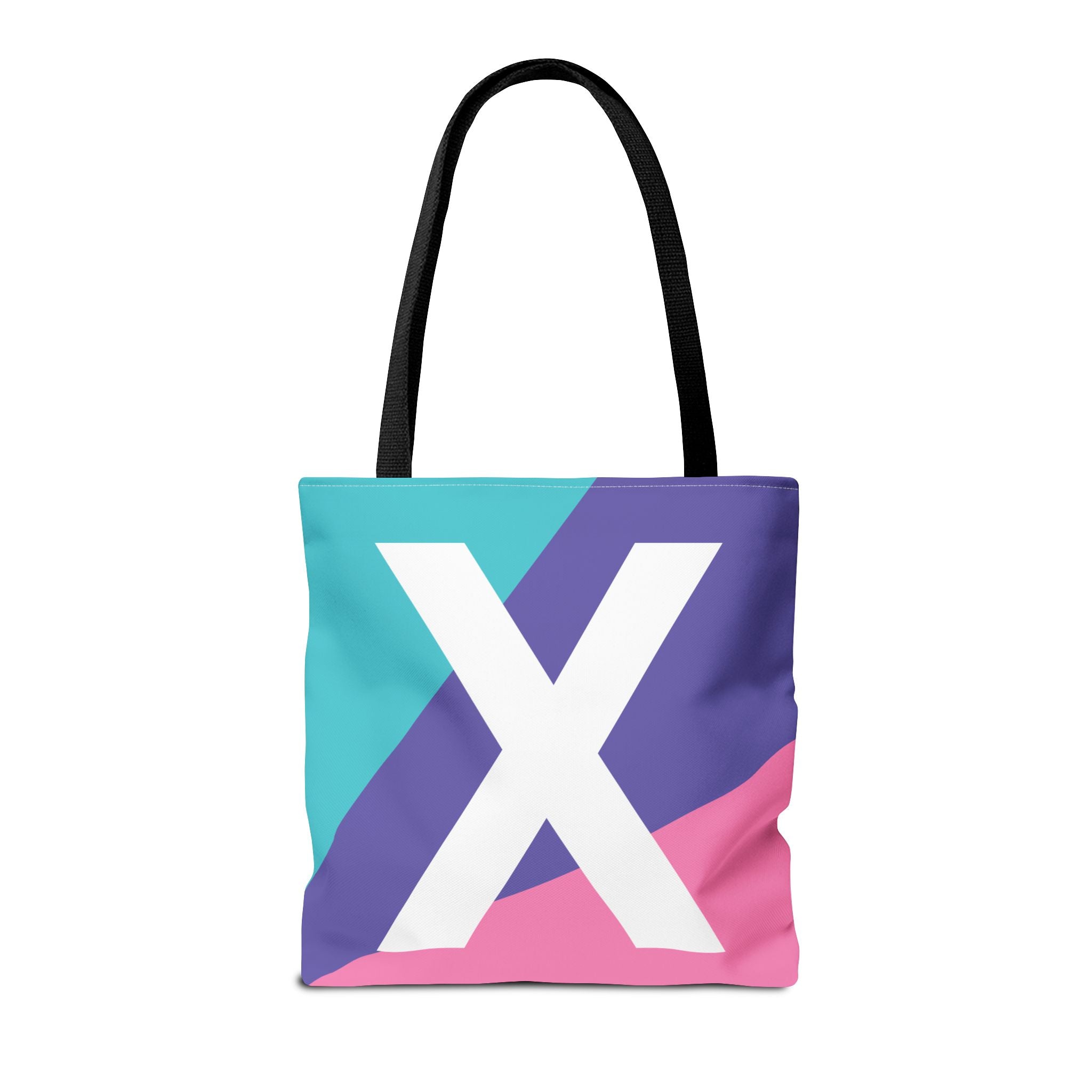 Monogram 'X' Colorblock Tote Bag — Personalized Initial X Shoulder Tote