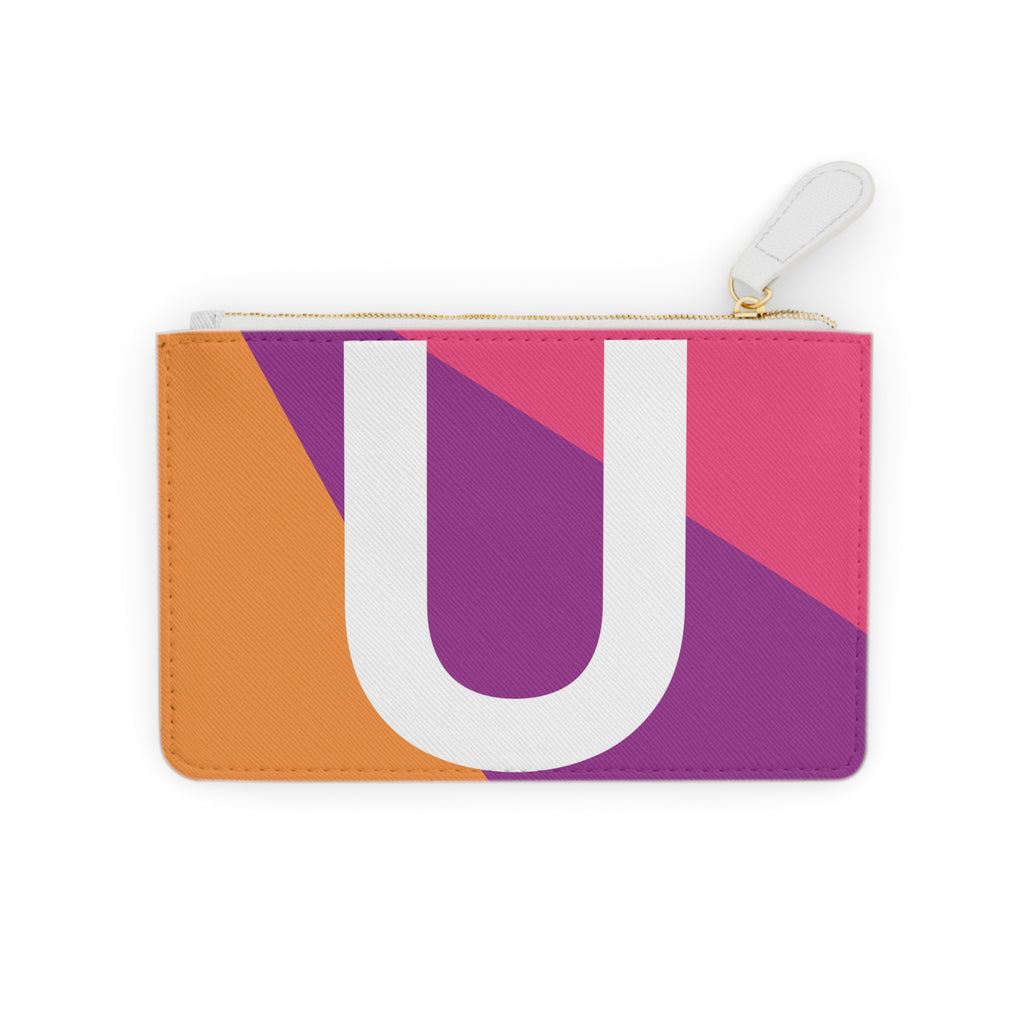 Initial U Mini Clutch — Colorblock Monogram Wristlet Wallet