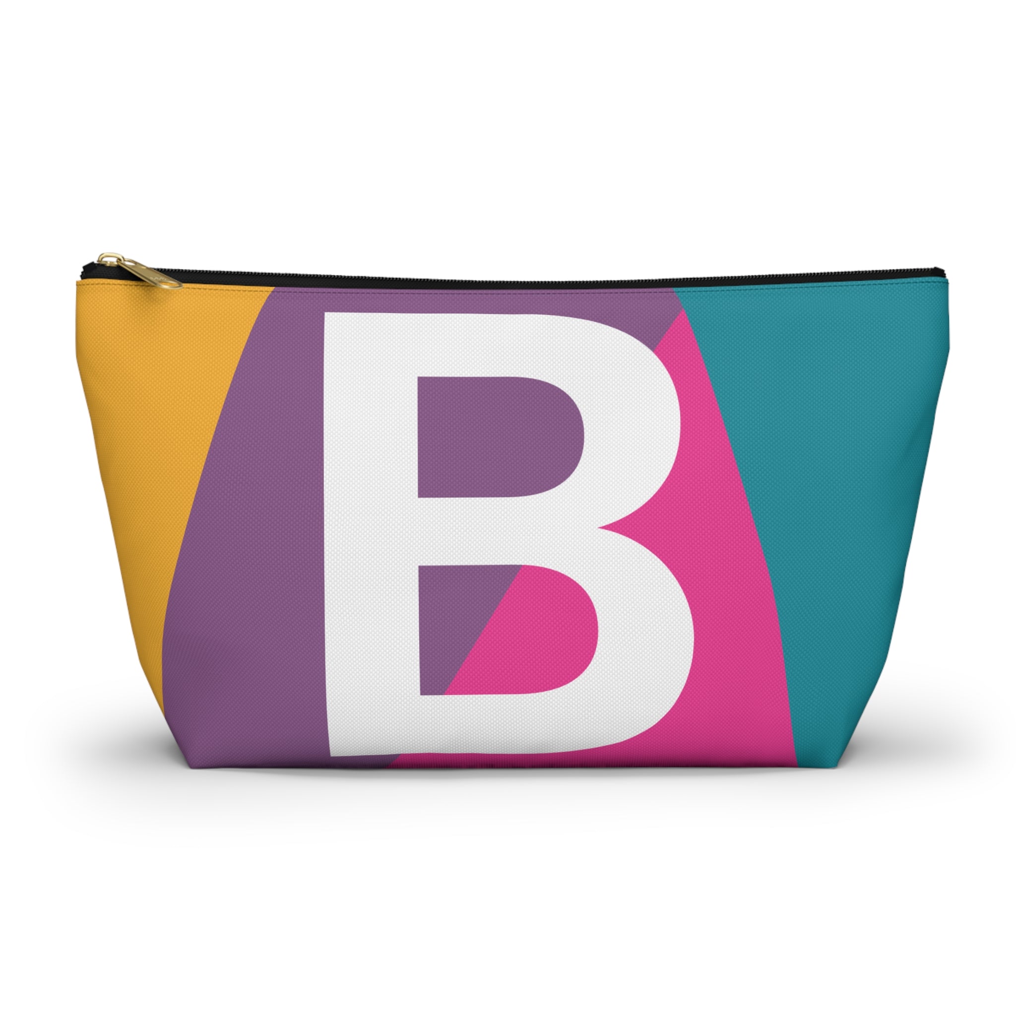 Initials Colorblock Accessory Pouch — Monogram B T-Bottom Cosmetic Bag