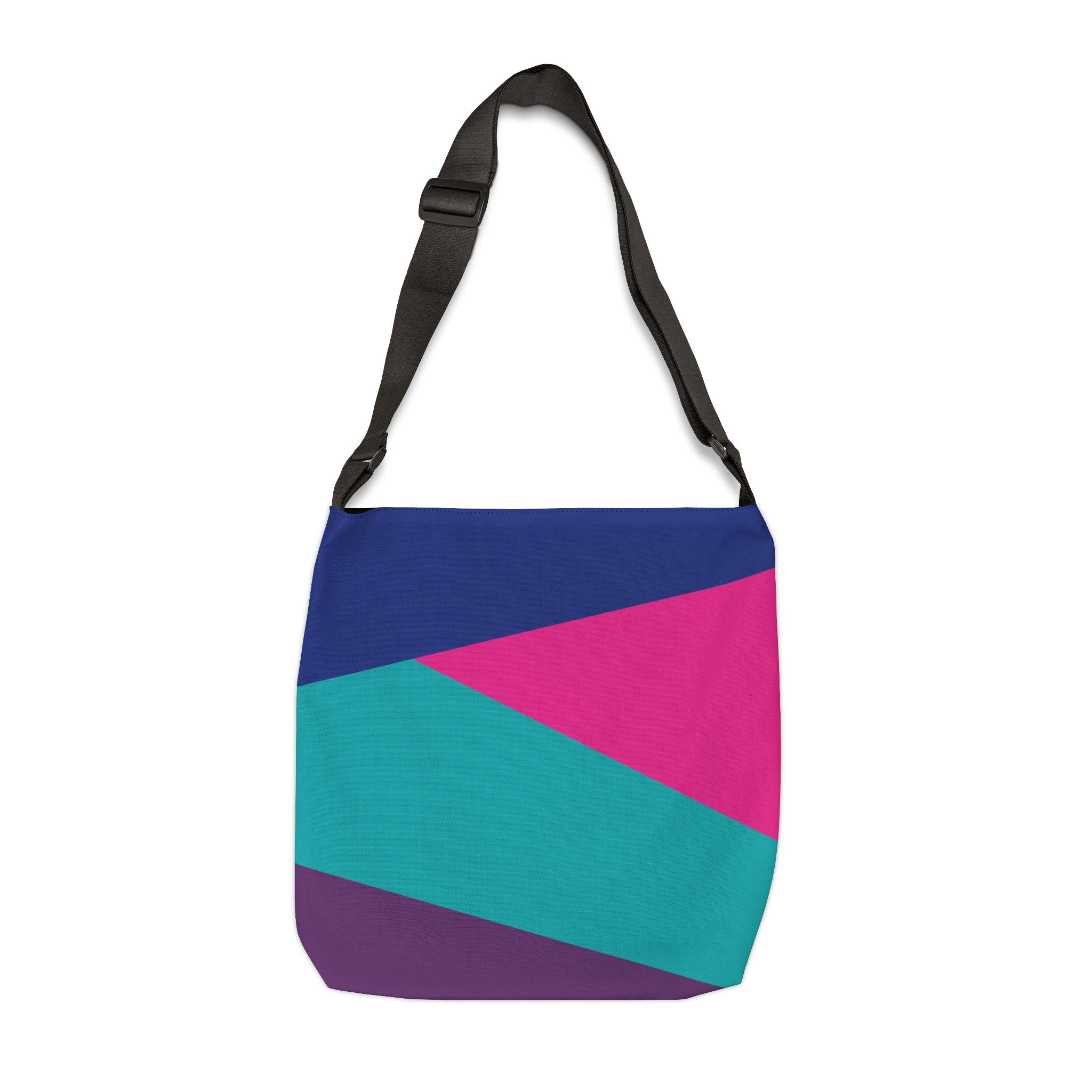 Colorblock Geometric Tote Bag — Adjustable Strap, Bright Abstract Pattern