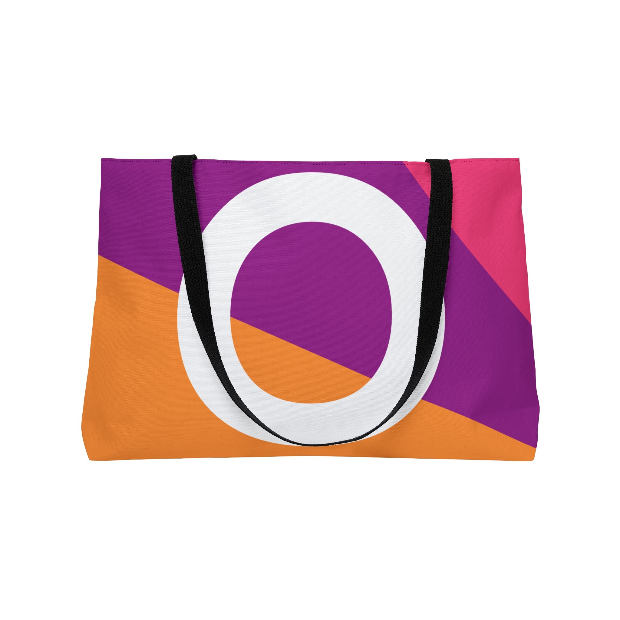 Personalized 'O' Colorblock Tote Bag — Monogram Weekender Tote