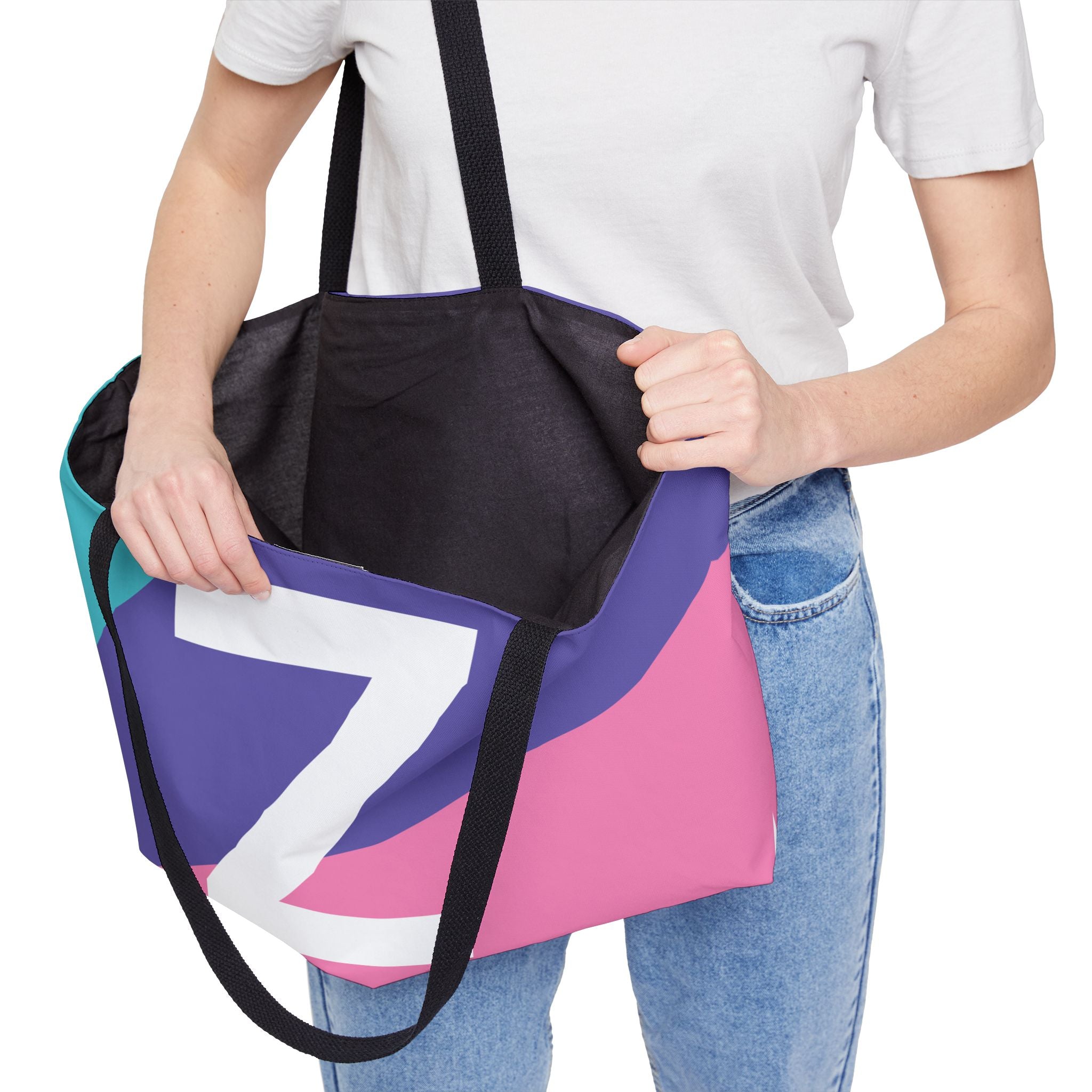 Personalized 'Z' Colorblock Tote Bag — Monogram Weekender Tote