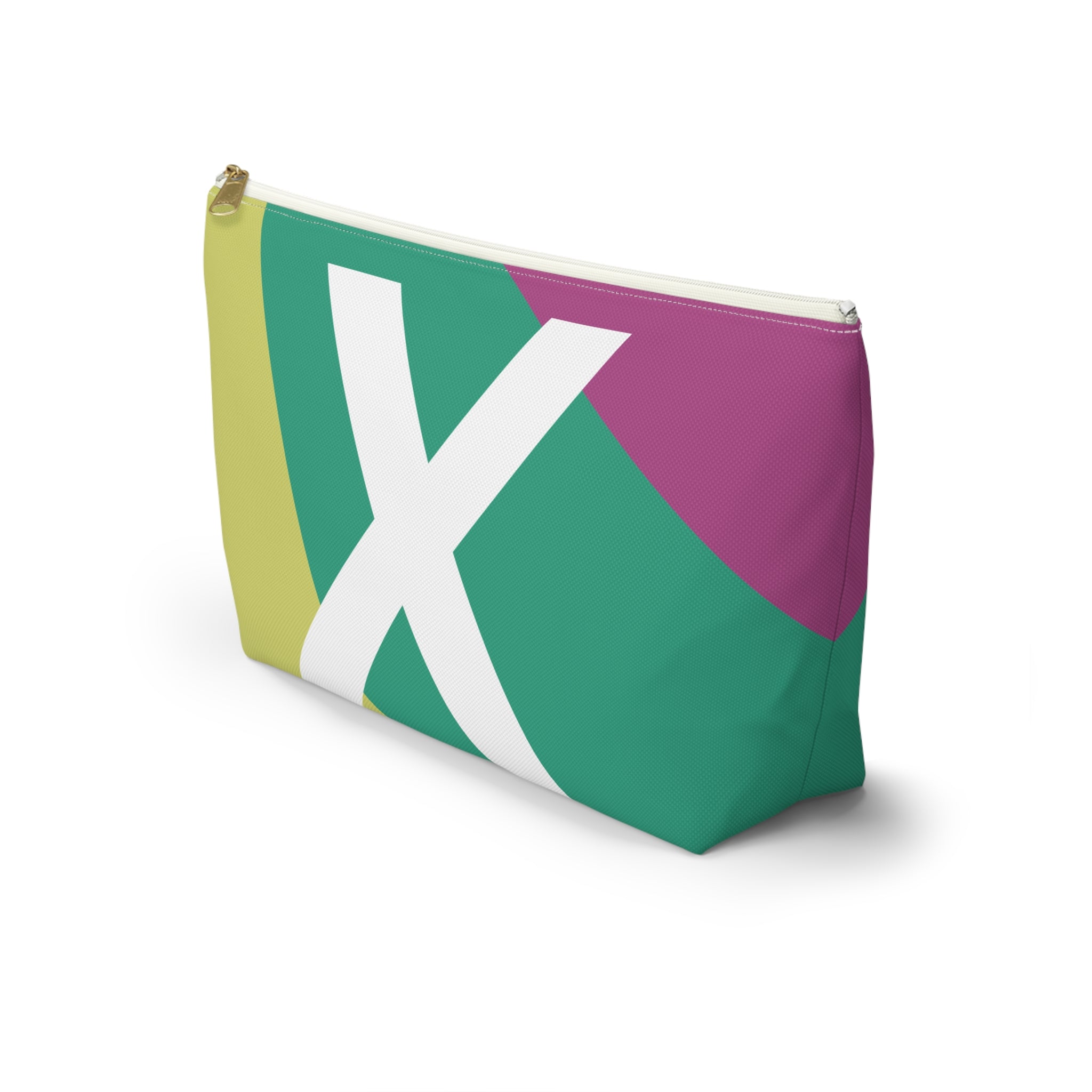 Initials Colorblock Accessory Pouch — Monogram X T-Bottom Cosmetic Bag