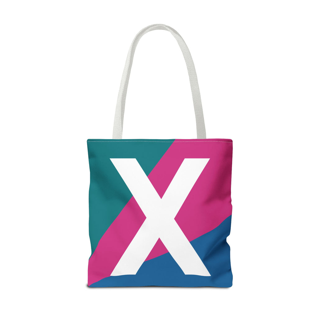 Monogram 'X' Colorblock Tote Bag — Personalized Initial X Shoulder Tote