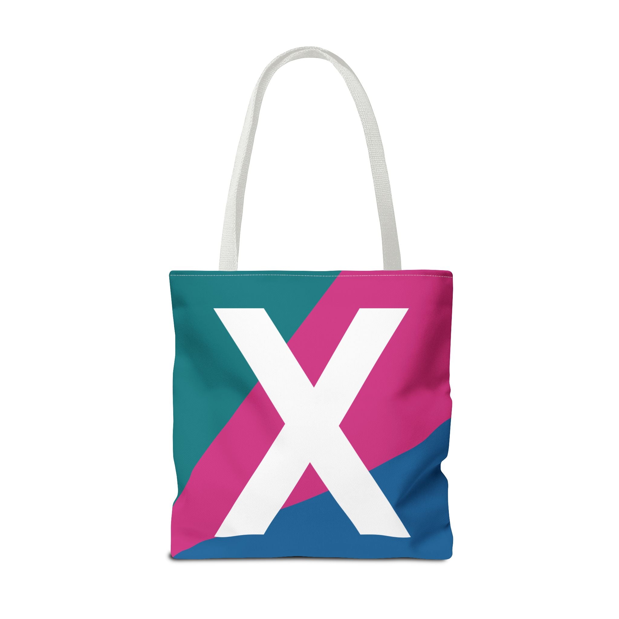 Monogram 'X' Colorblock Tote Bag — Personalized Initial X Shoulder Tote