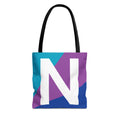 Monogram 'N' Colorblock Tote Bag — Personalized Initial N Shoulder Tote