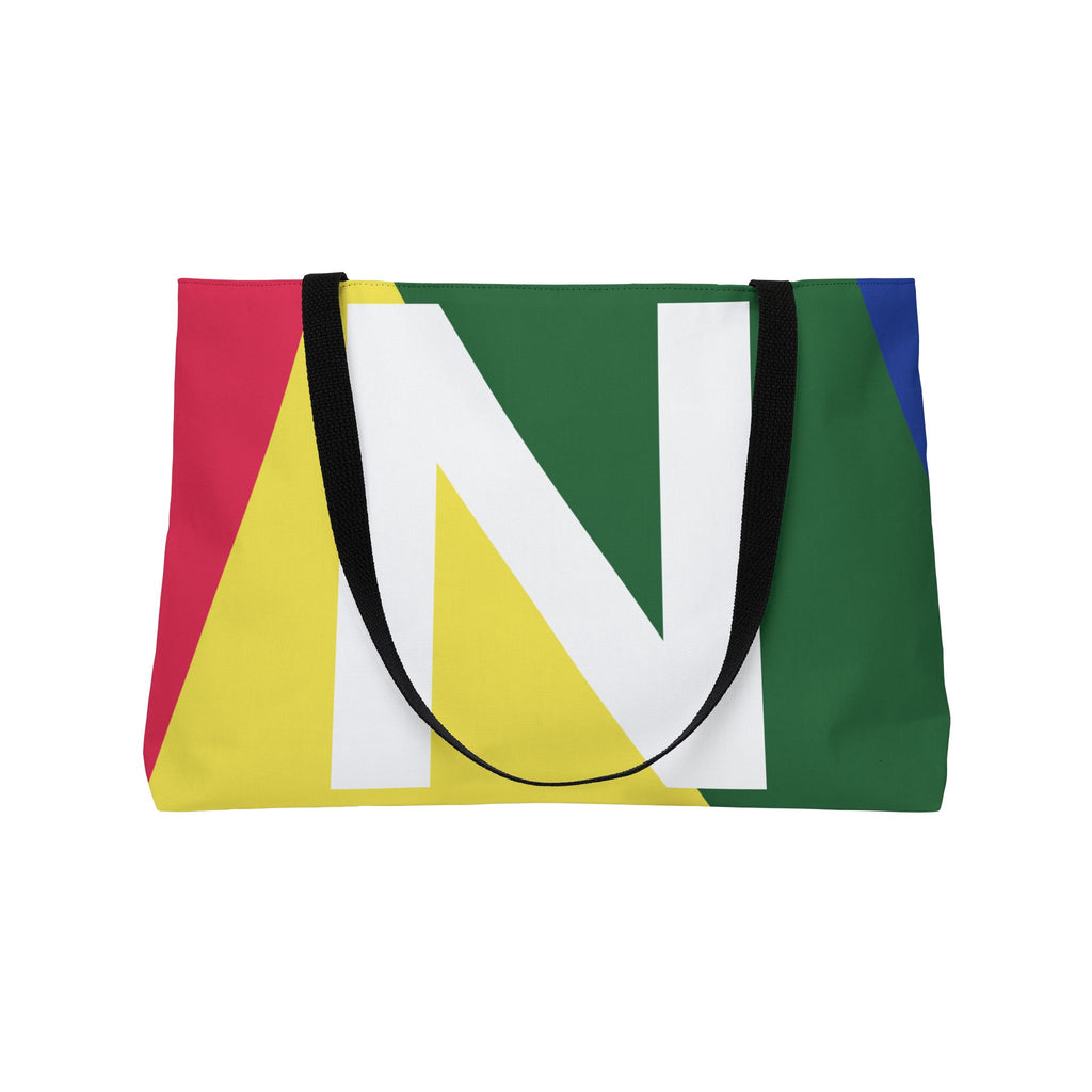 Personalized 'N' Colorblock Tote Bag — Monogram Weekender Tote