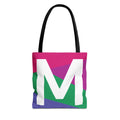 Monogram 'M' Colorblock Tote Bag — Personalized Initial M Shoulder Tote