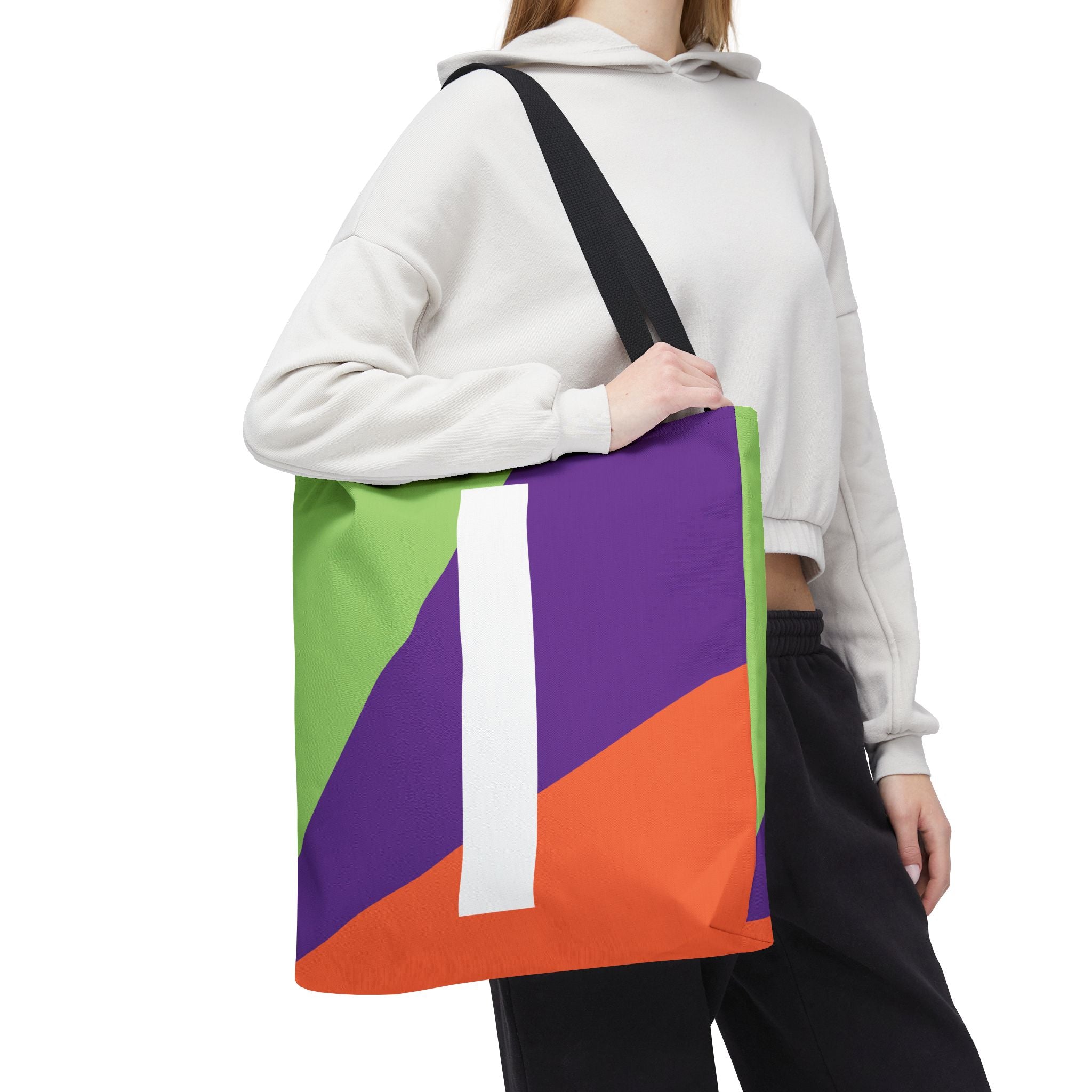 Monogram 'I' Colorblock Tote Bag — Personalized Initial I Shoulder Tote