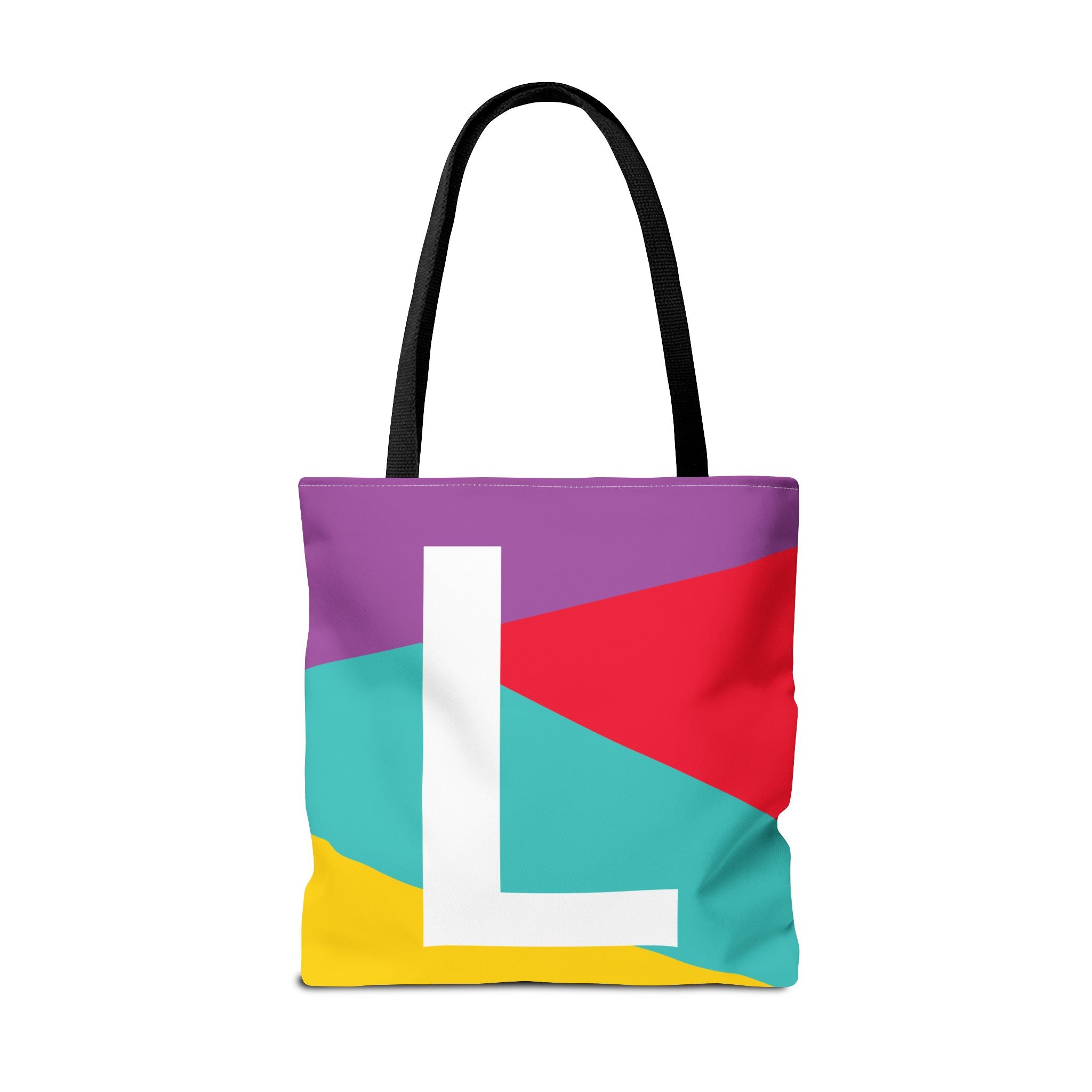 Monogram 'L' Colorblock Tote Bag — Personalized Initial L Shoulder Tote