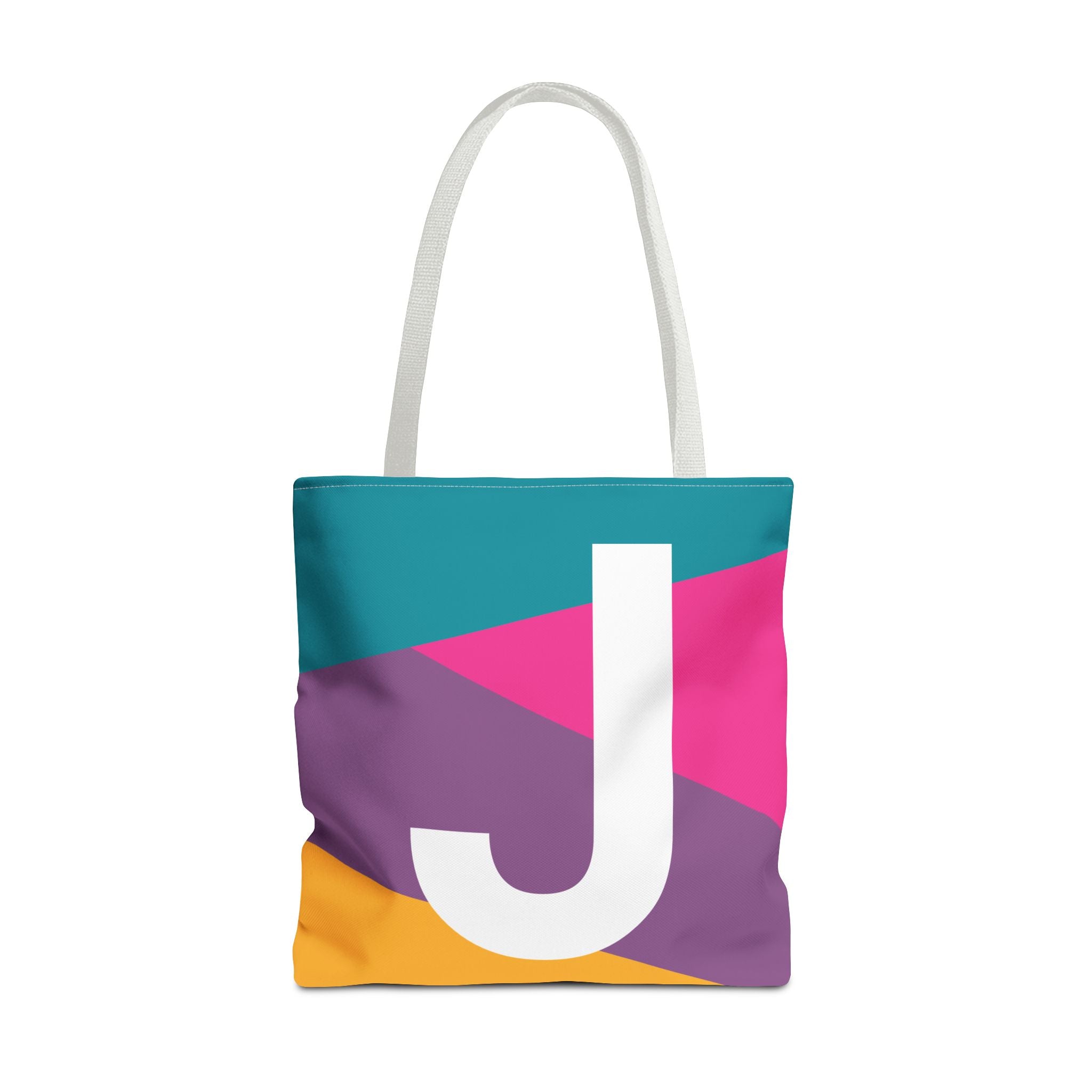 Monogram 'J' Colorblock Tote Bag — Personalized Initial J Shoulder Tote