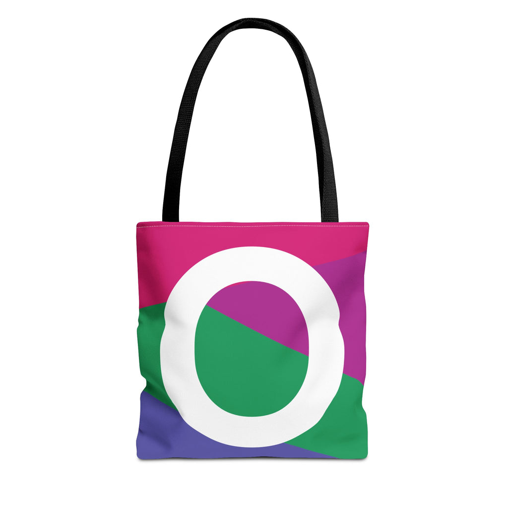 Monogram 'O' Colorblock Tote Bag — Personalized Initial O Shoulder Tote