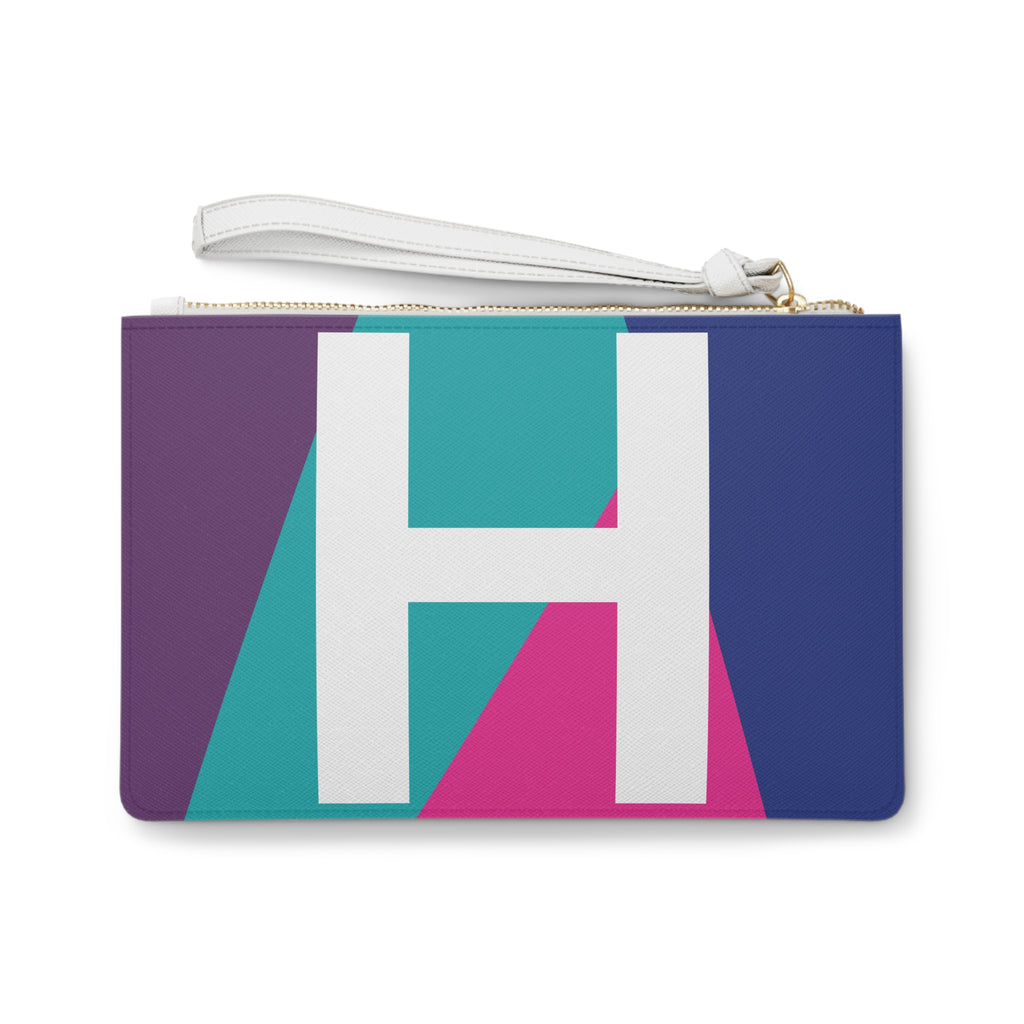 Monogram 'H' Colorblock Clutch Bag — Bold Geometric Wristlet for Everyday & Gifts