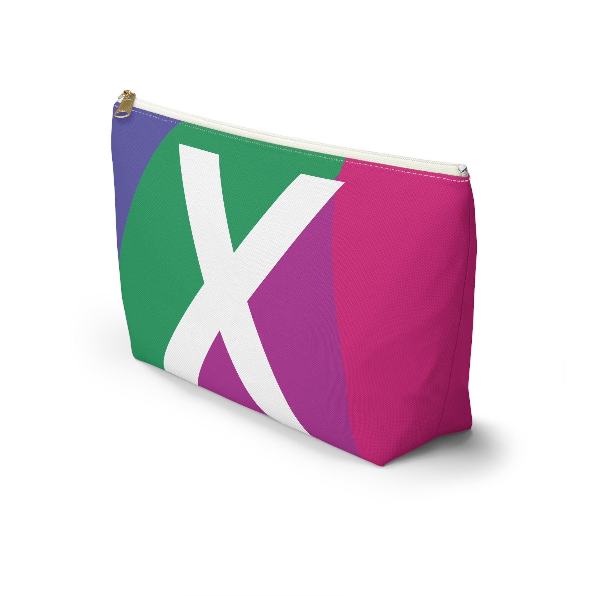 Initials Colorblock Accessory Pouch — Monogram X T-Bottom Cosmetic Bag