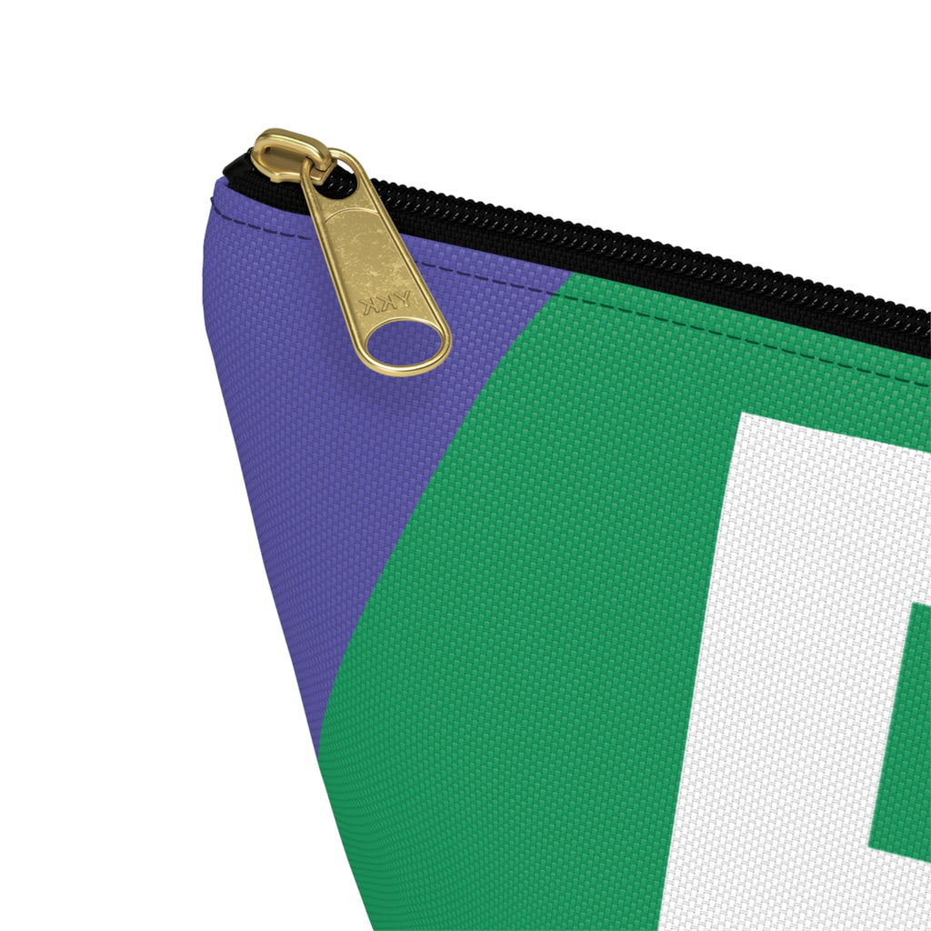 Initials Colorblock Accessory Pouch — Monogram R T-Bottom Cosmetic Bag