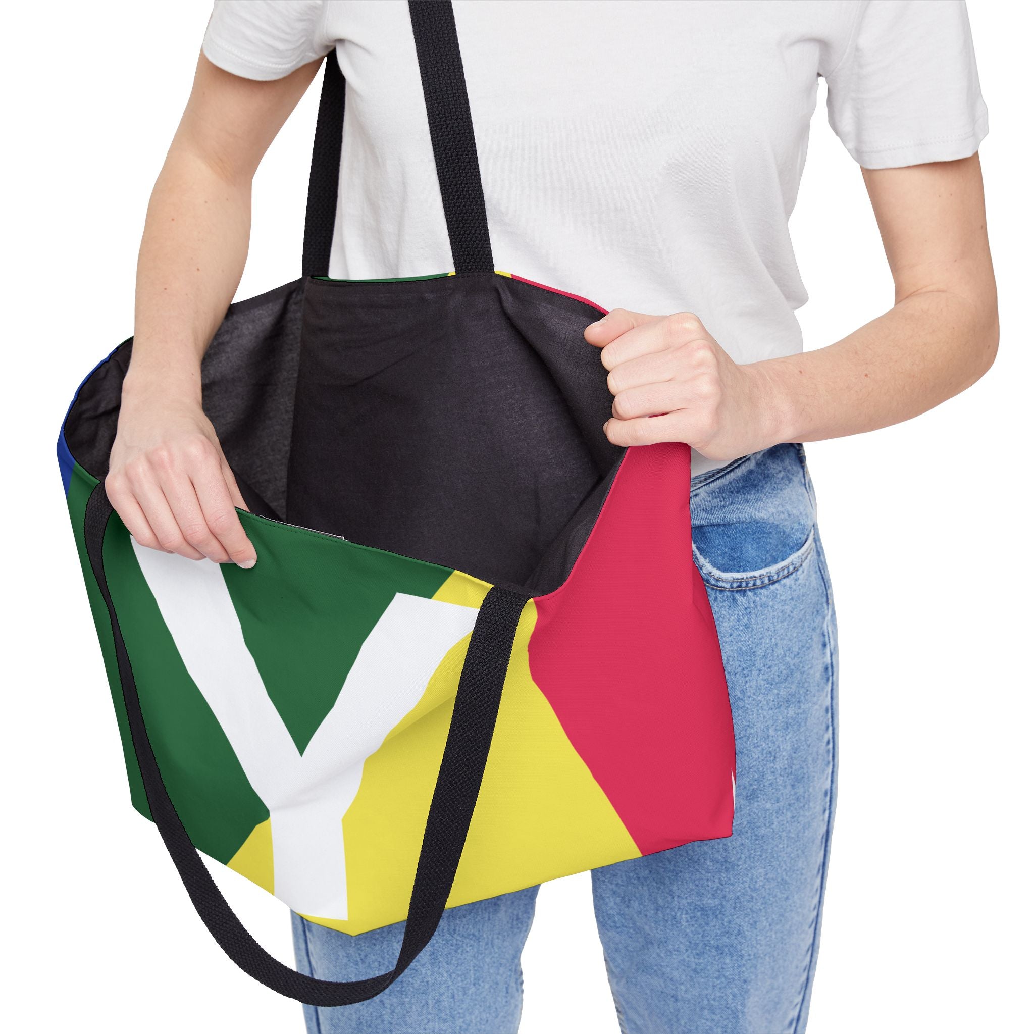 Personalized 'Y' Colorblock Tote Bag — Monogram Weekender Tote
