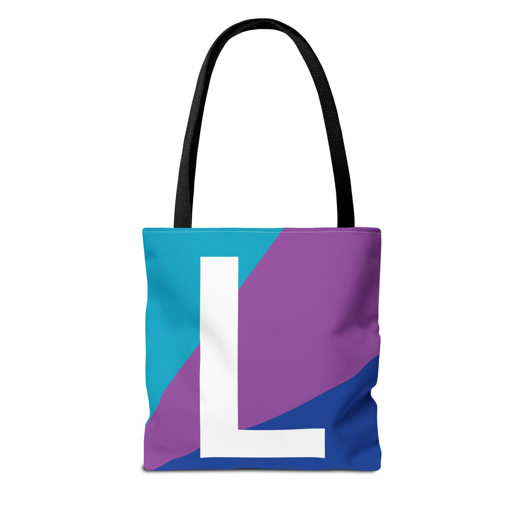 Monogram 'L' Colorblock Tote Bag — Personalized Initial L Shoulder Tote