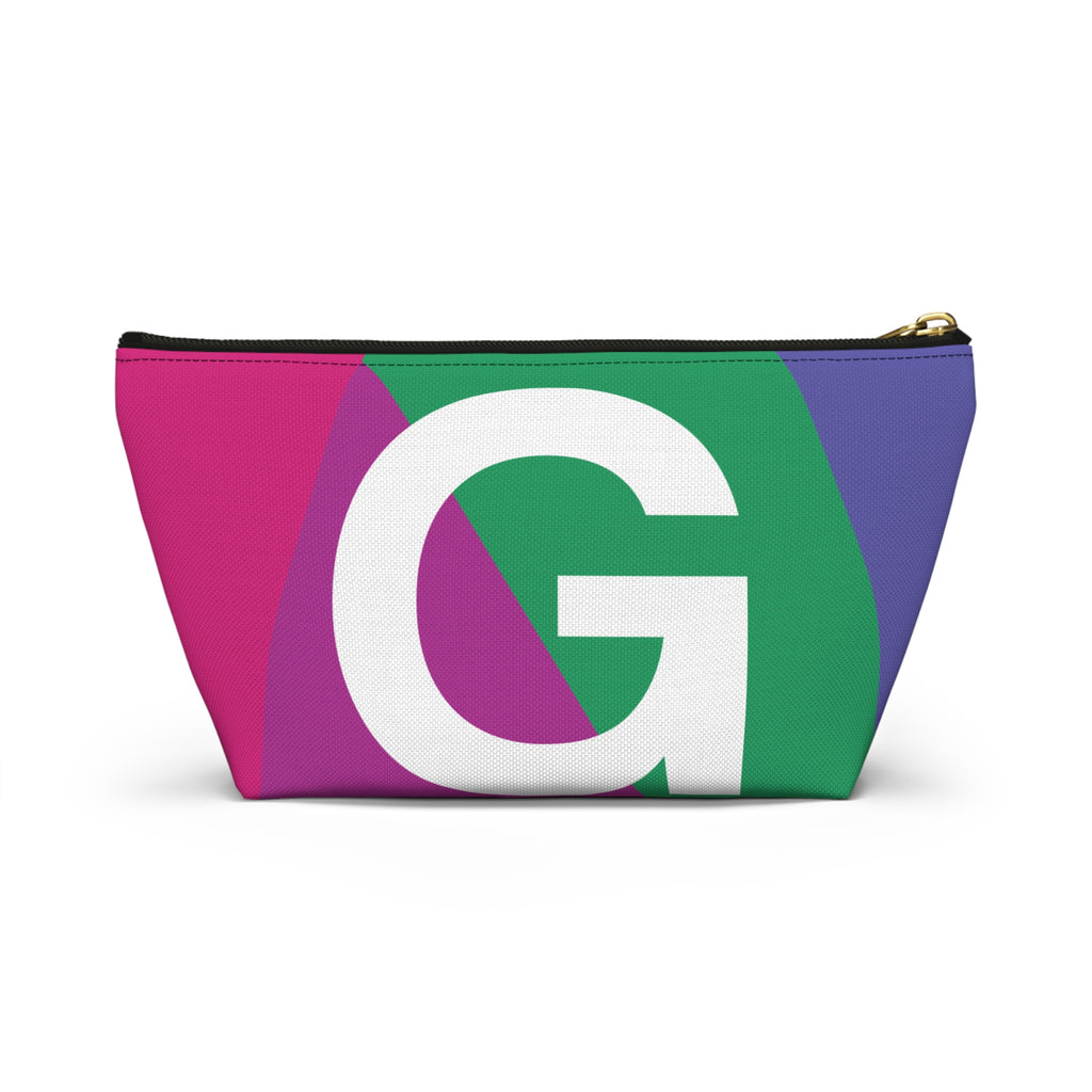 Initials Colorblock Accessory Pouch — Monogram G T-Bottom Cosmetic Bag