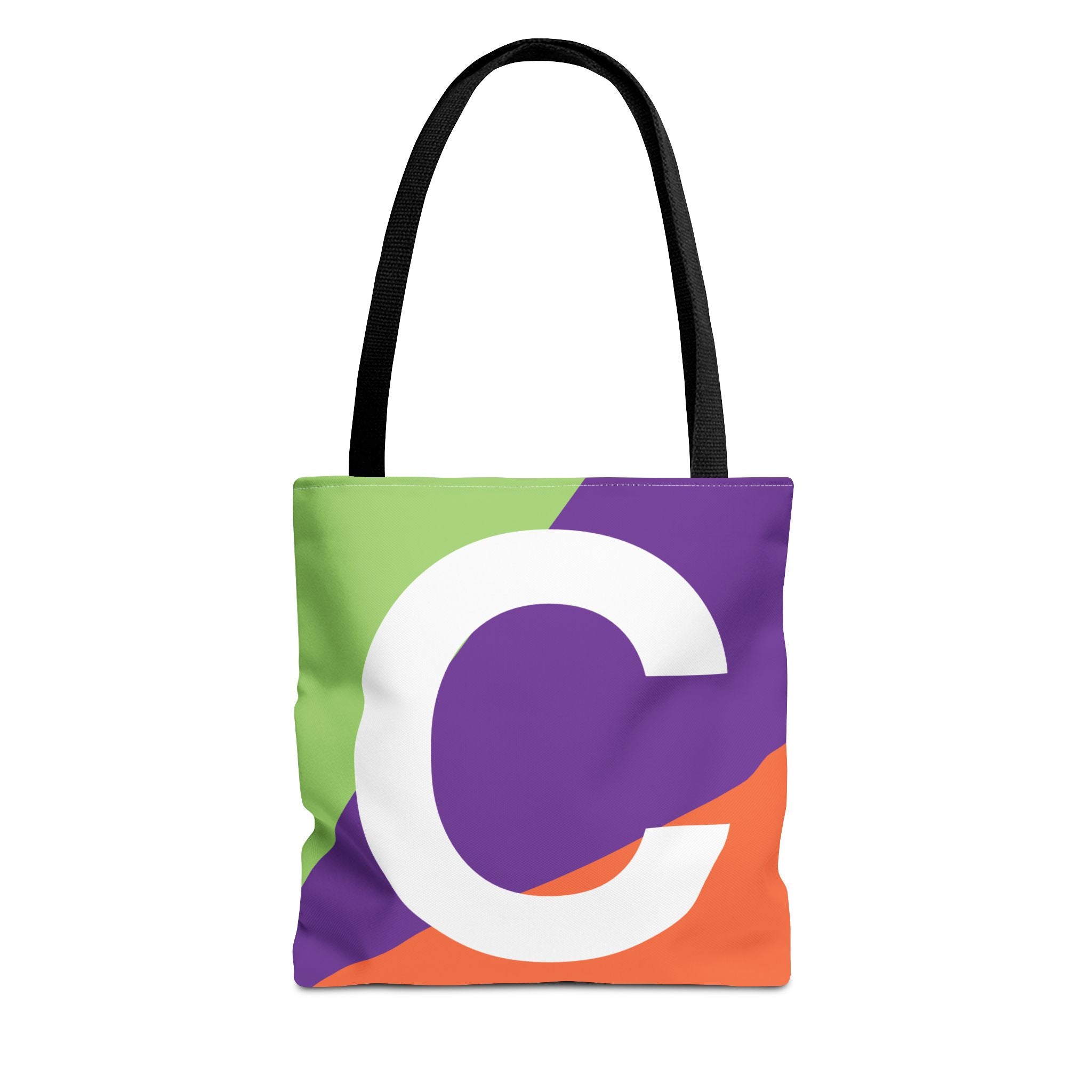Monogram 'C' Colorblock Tote Bag — Personalized Initial C Shoulder Tote