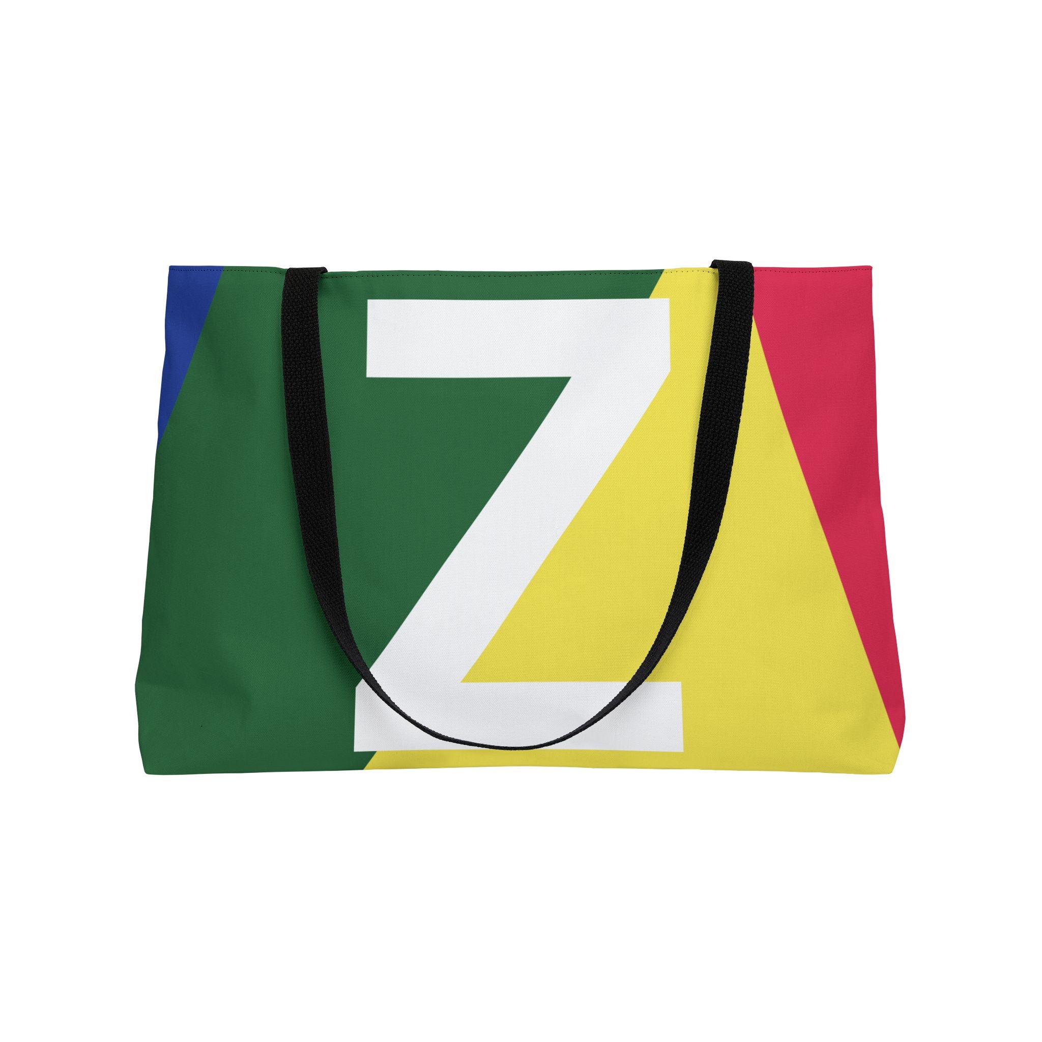 Personalized 'Z' Colorblock Tote Bag — Monogram Weekender Tote
