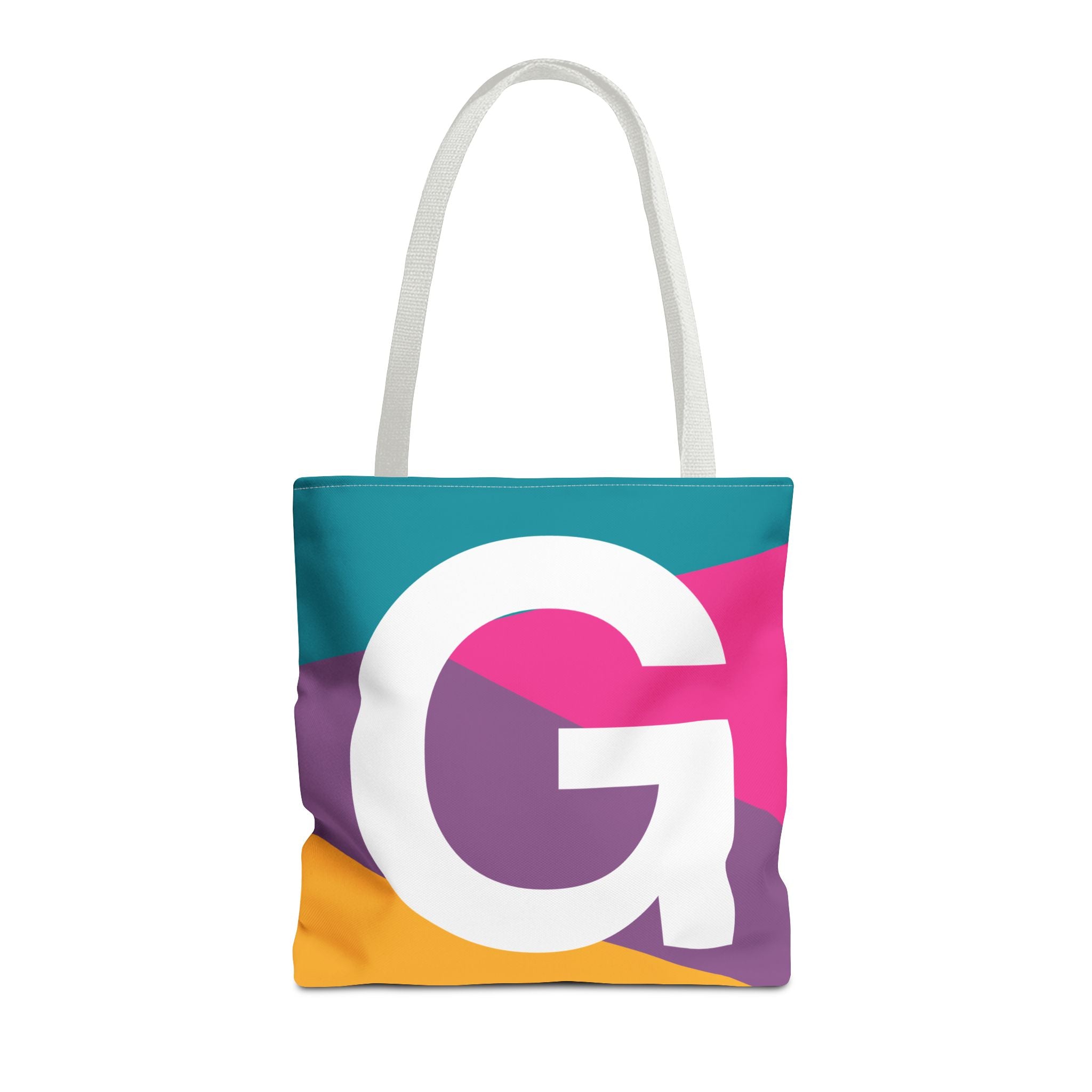Monogram 'G' Colorblock Tote Bag — Personalized Initial G Shoulder Tote