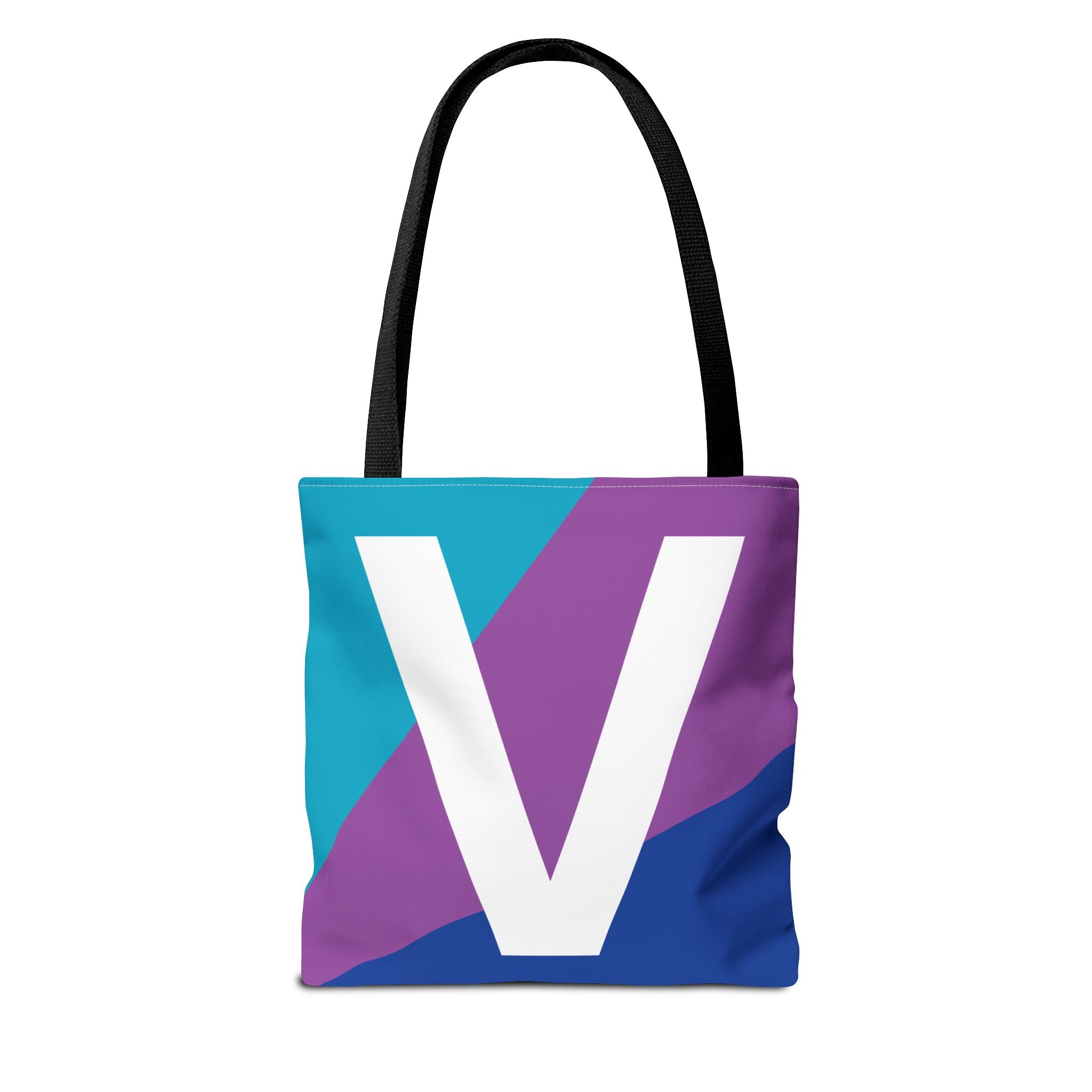 Monogram 'V' Colorblock Tote Bag — Personalized Initial V Shoulder Tote