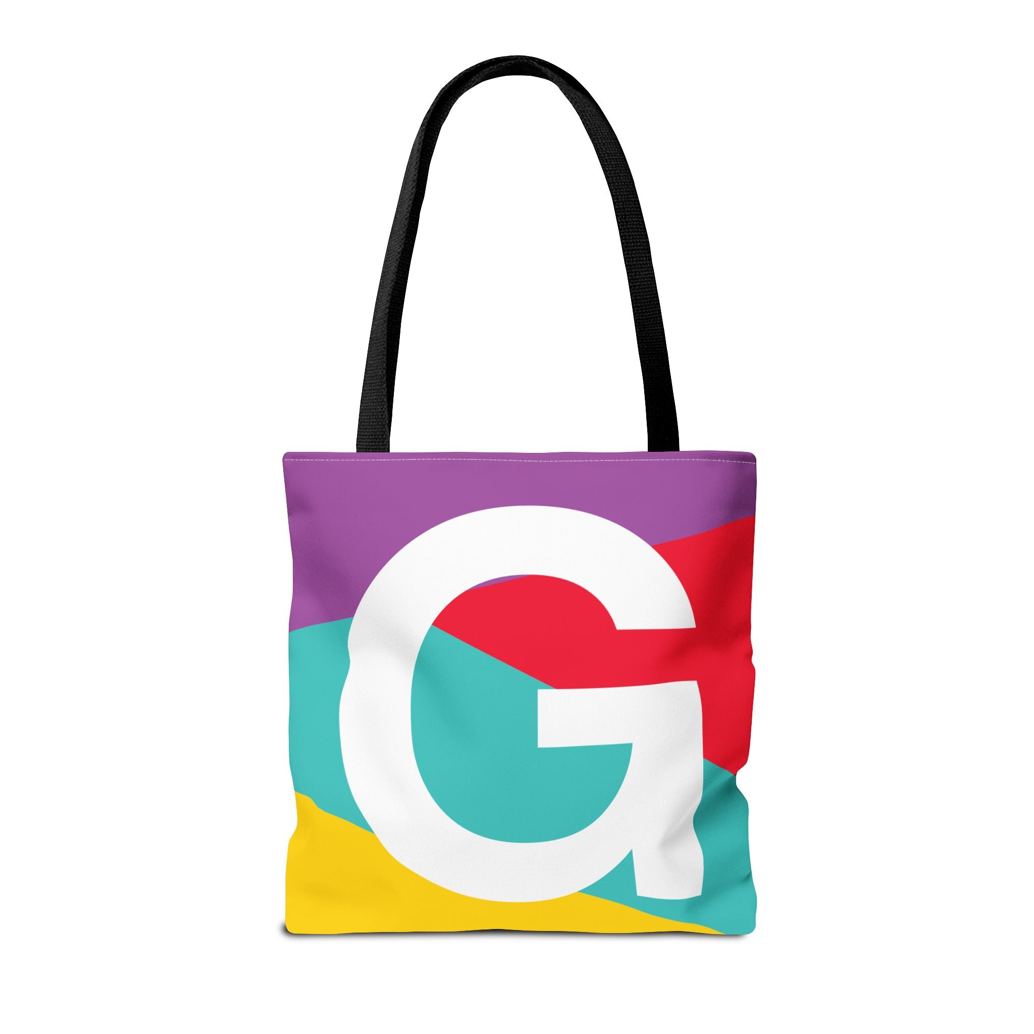 Monogram 'G' Colorblock Tote Bag — Personalized Initial G Shoulder Tote