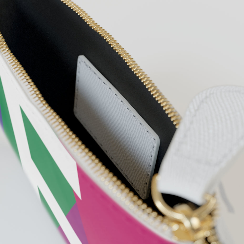 Initial E Mini Clutch — Colorblock Monogram Wristlet Wallet