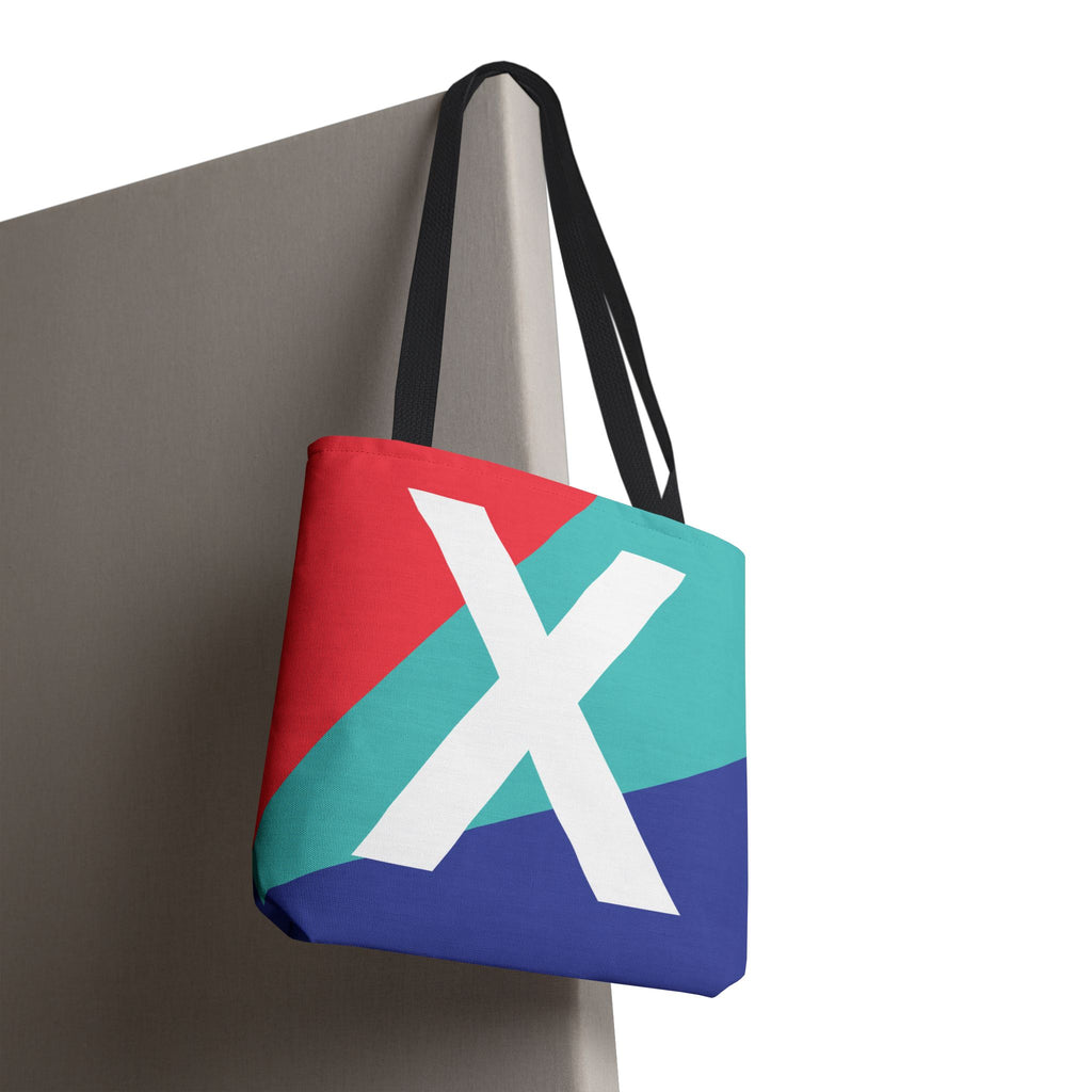 Monogram 'X' Colorblock Tote Bag — Personalized Initial X Shoulder Tote