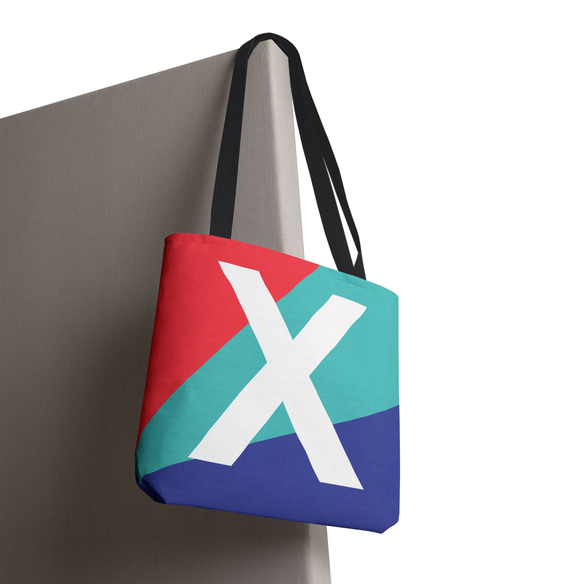 Monogram 'X' Colorblock Tote Bag — Personalized Initial X Shoulder Tote