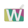 Initial W Mini Clutch — Colorblock Monogram Wristlet Wallet