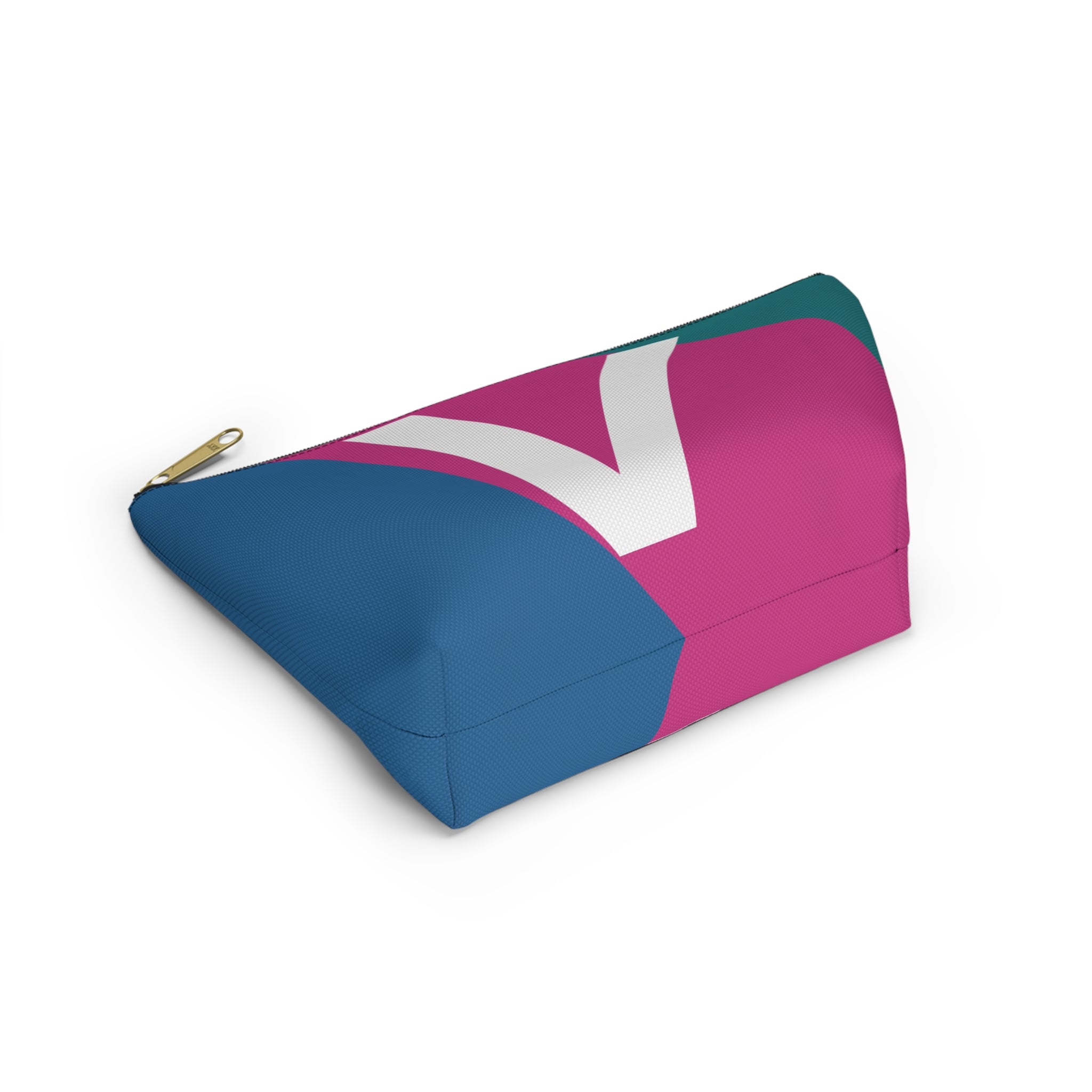 Initials Colorblock Accessory Pouch — Monogram V T-Bottom Cosmetic Bag