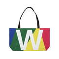 Personalized 'W' Colorblock Tote Bag — Monogram Weekender Tote