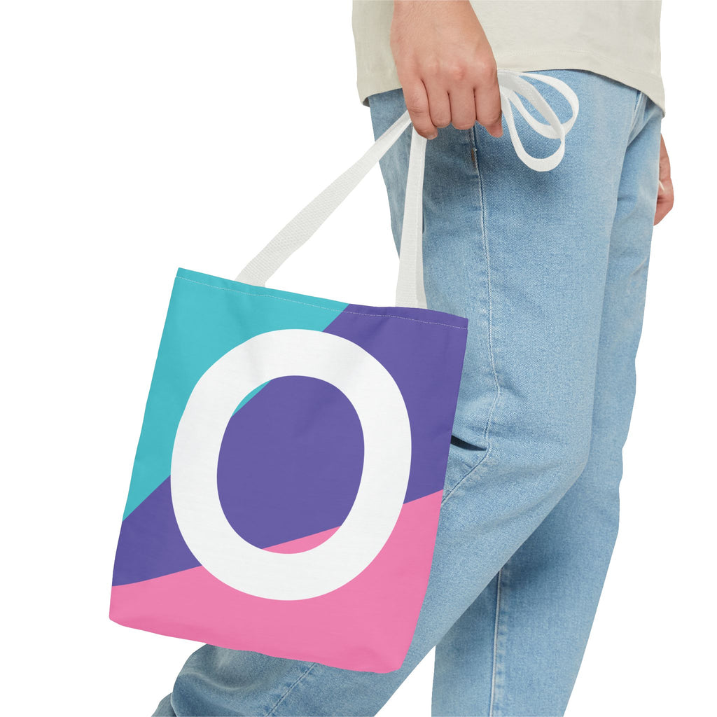 Monogram 'O' Colorblock Tote Bag — Personalized Initial O Shoulder Tote