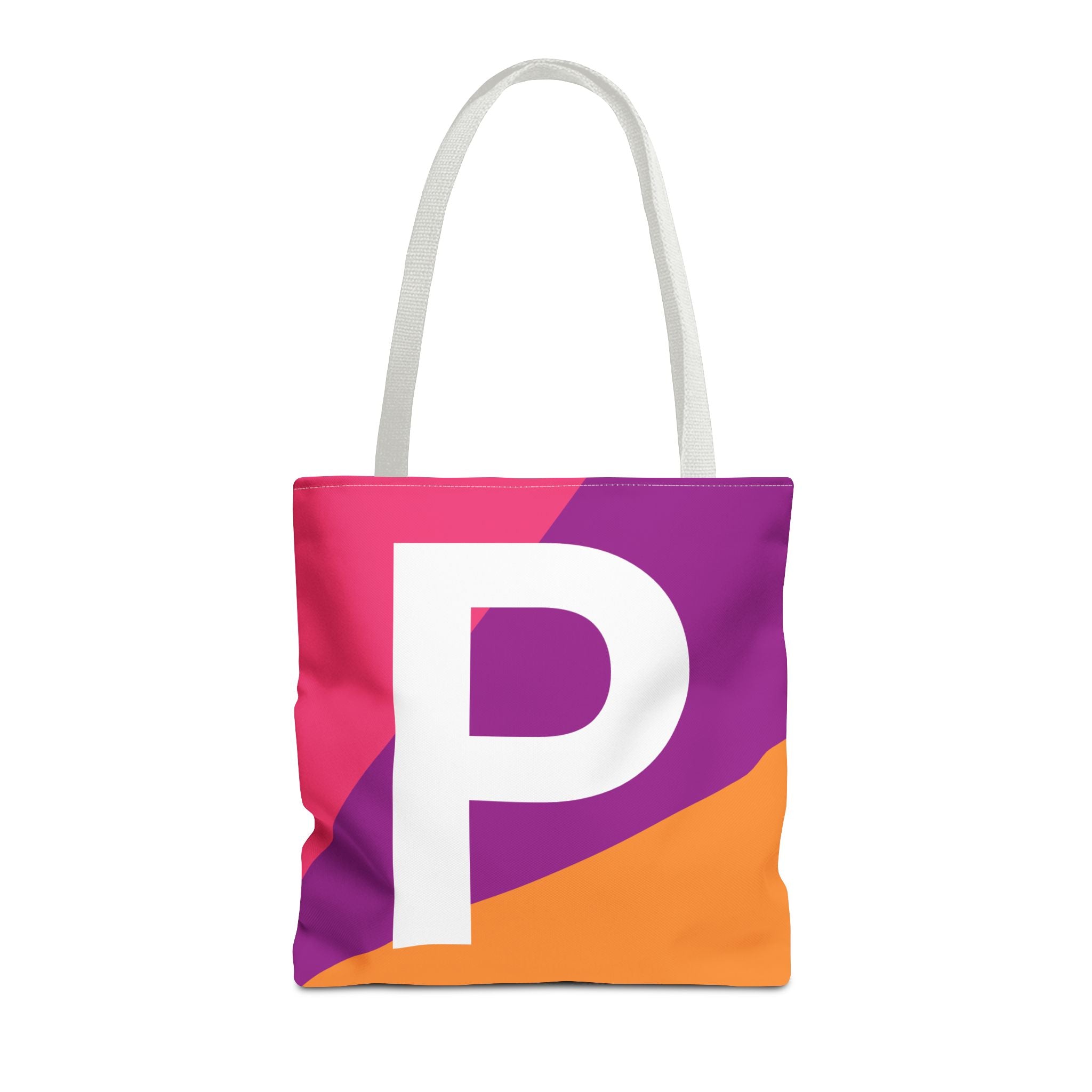 Monogram 'P' Colorblock Tote Bag — Personalized Initial P Shoulder Tote