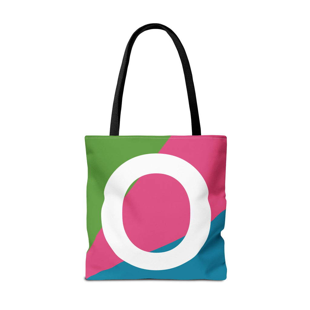 Monogram 'O' Colorblock Tote Bag — Personalized Initial O Shoulder Tote