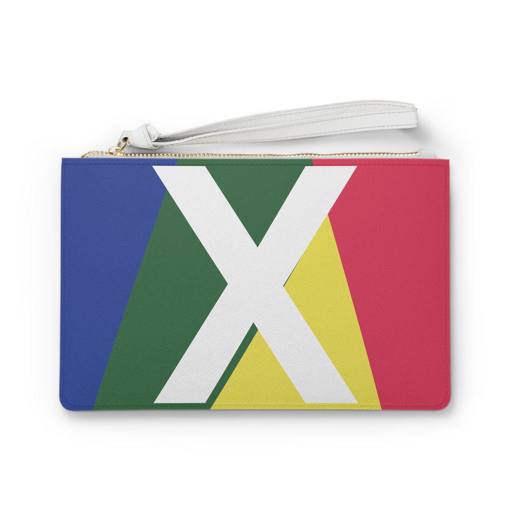 Monogram 'X' Colorblock Clutch Bag — Bold Geometric Wristlet for Everyday & Gifts
