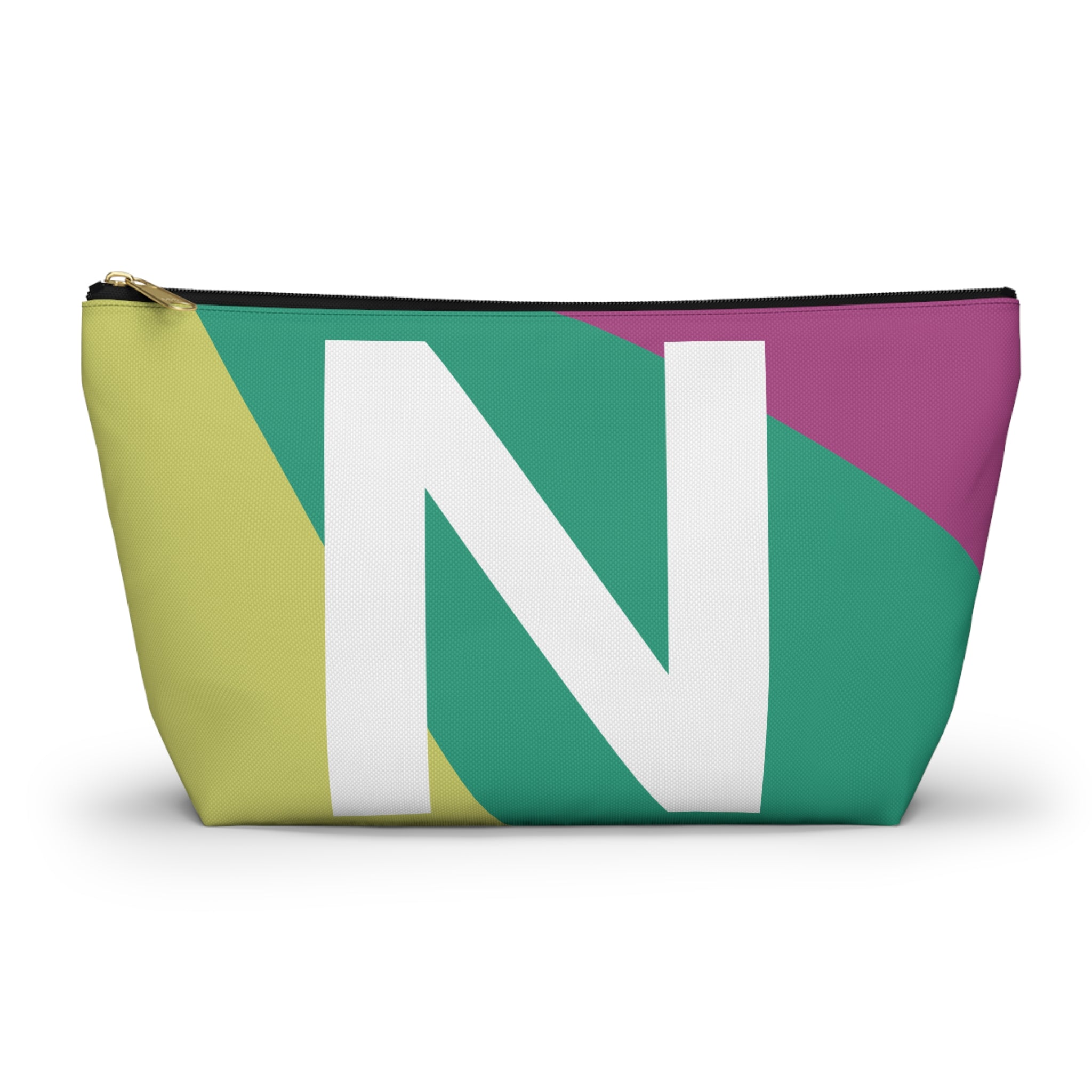 Initials Colorblock Accessory Pouch — Monogram N T-Bottom Cosmetic Bag