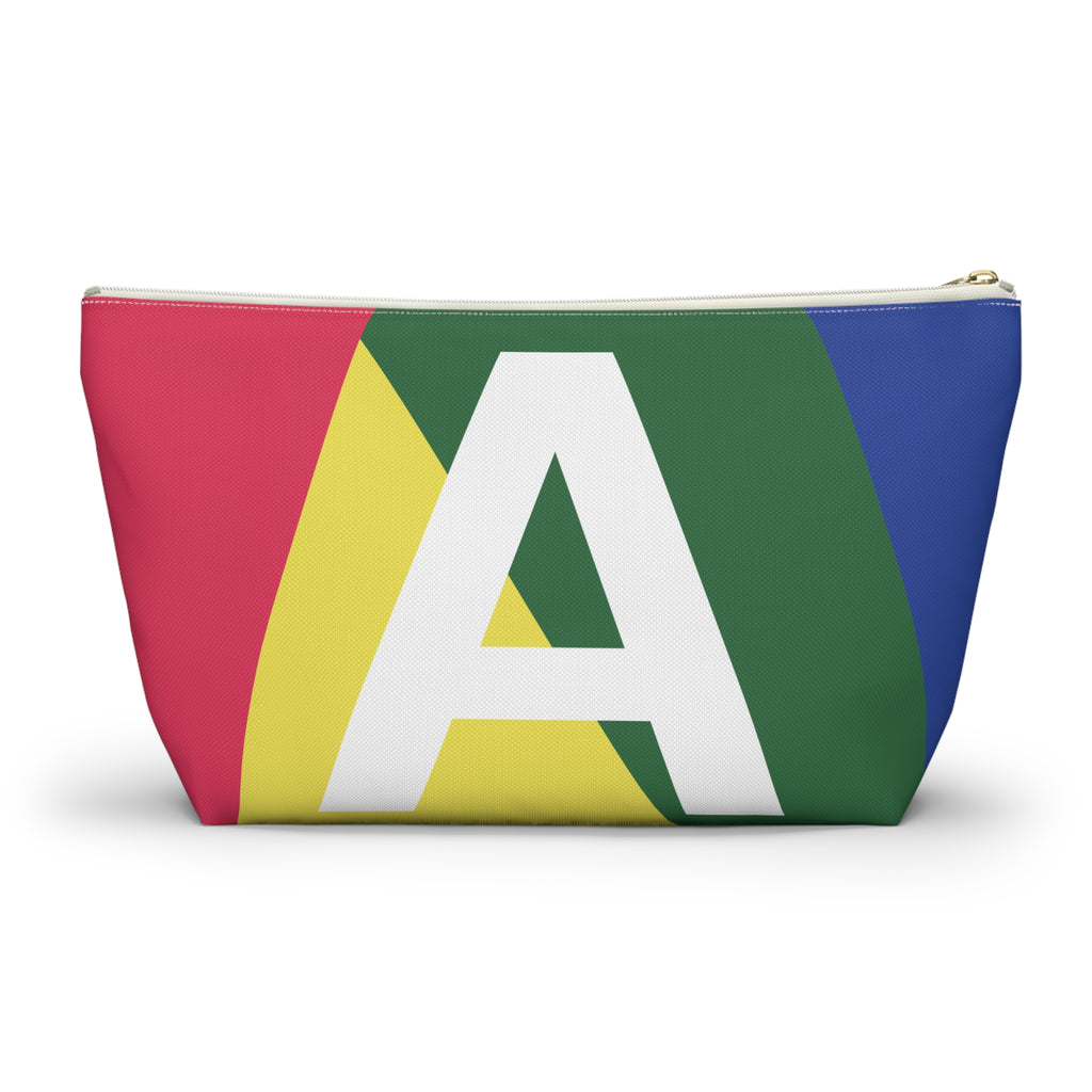 Initials Colorblock Accessory Pouch — Monogram A T-Bottom Cosmetic Bag