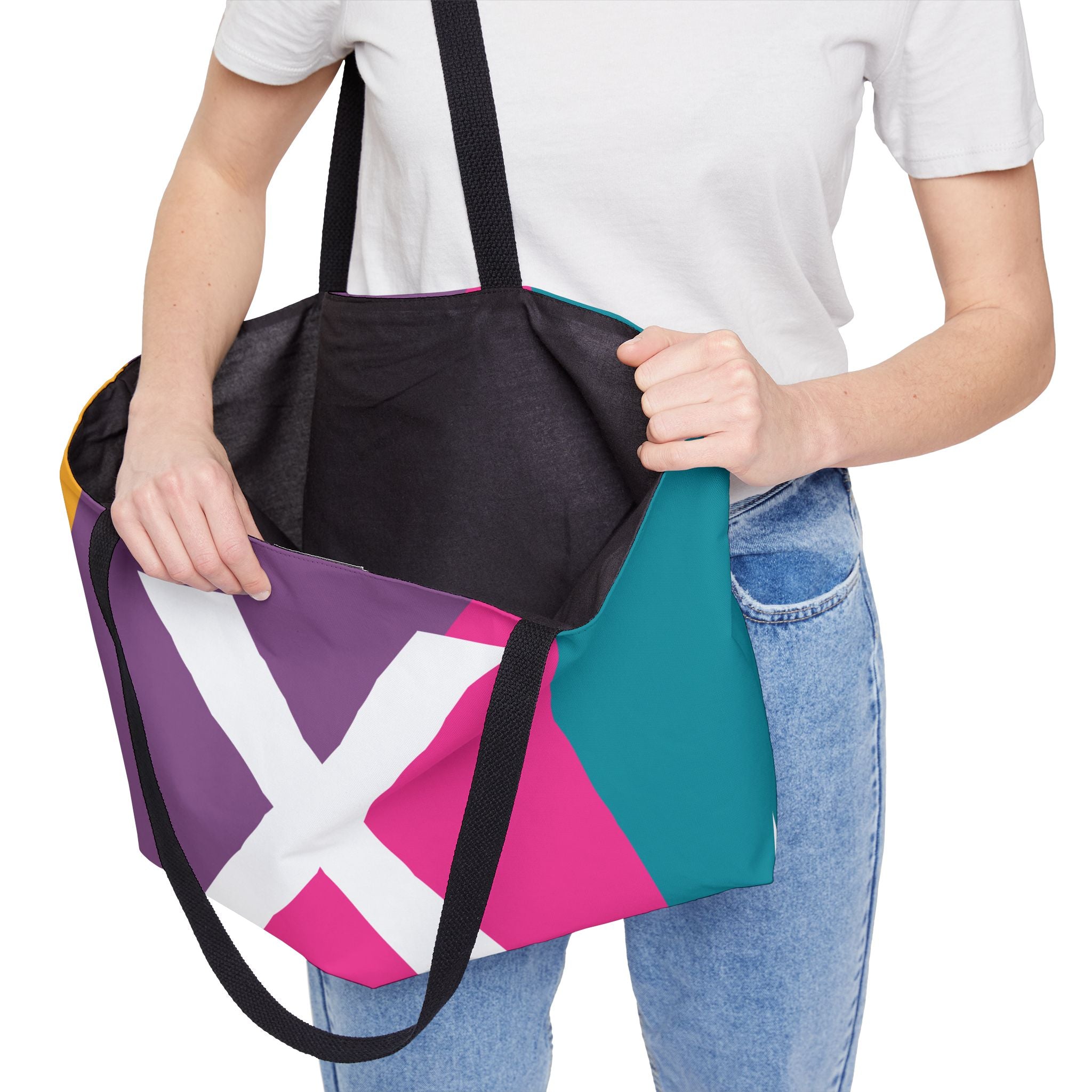 Personalized 'X' Colorblock Tote Bag — Monogram Weekender Tote