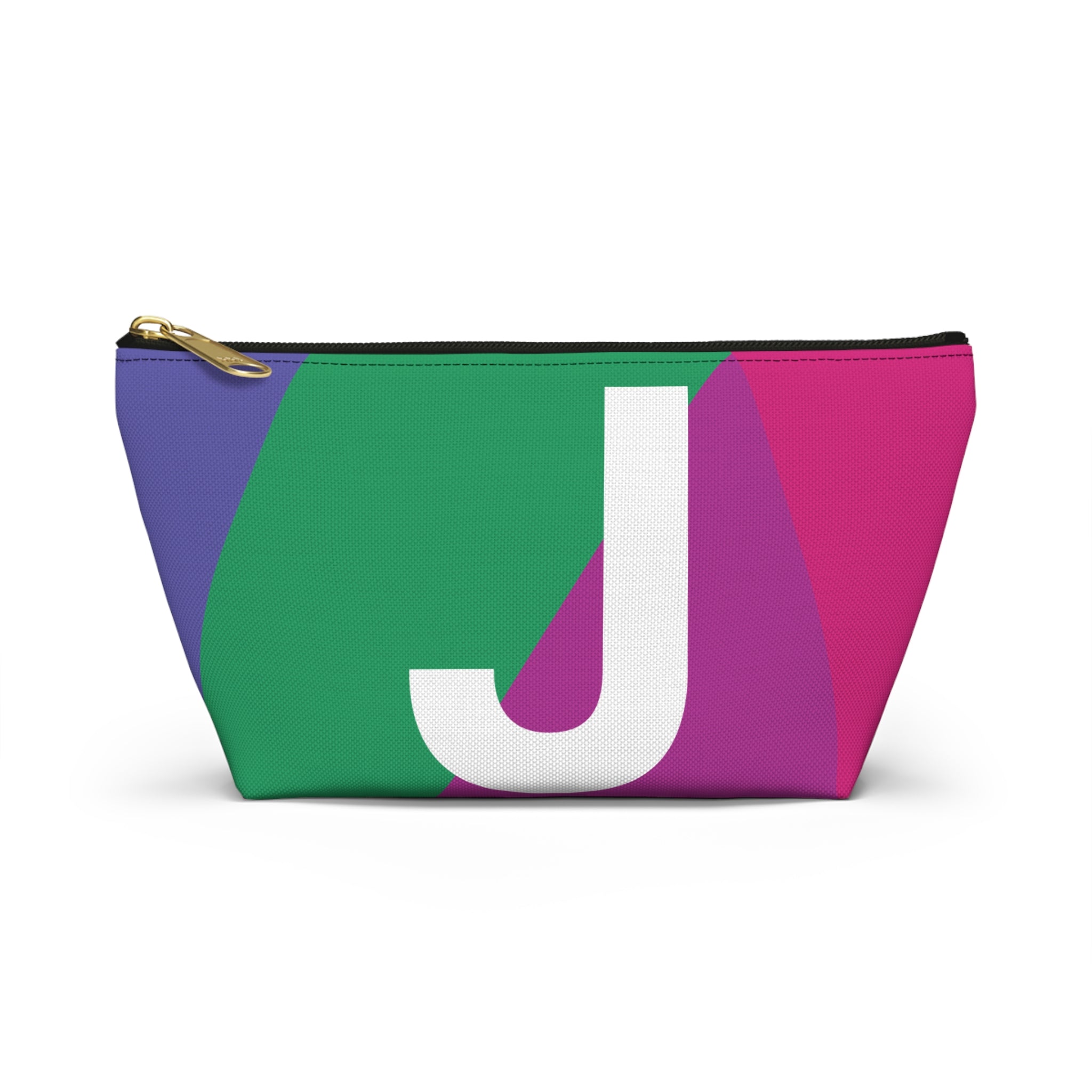 Initials Colorblock Accessory Pouch — Monogram J T-Bottom Cosmetic Bag