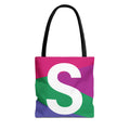 Monogram 'S' Colorblock Tote Bag — Personalized Initial S Shoulder Tote